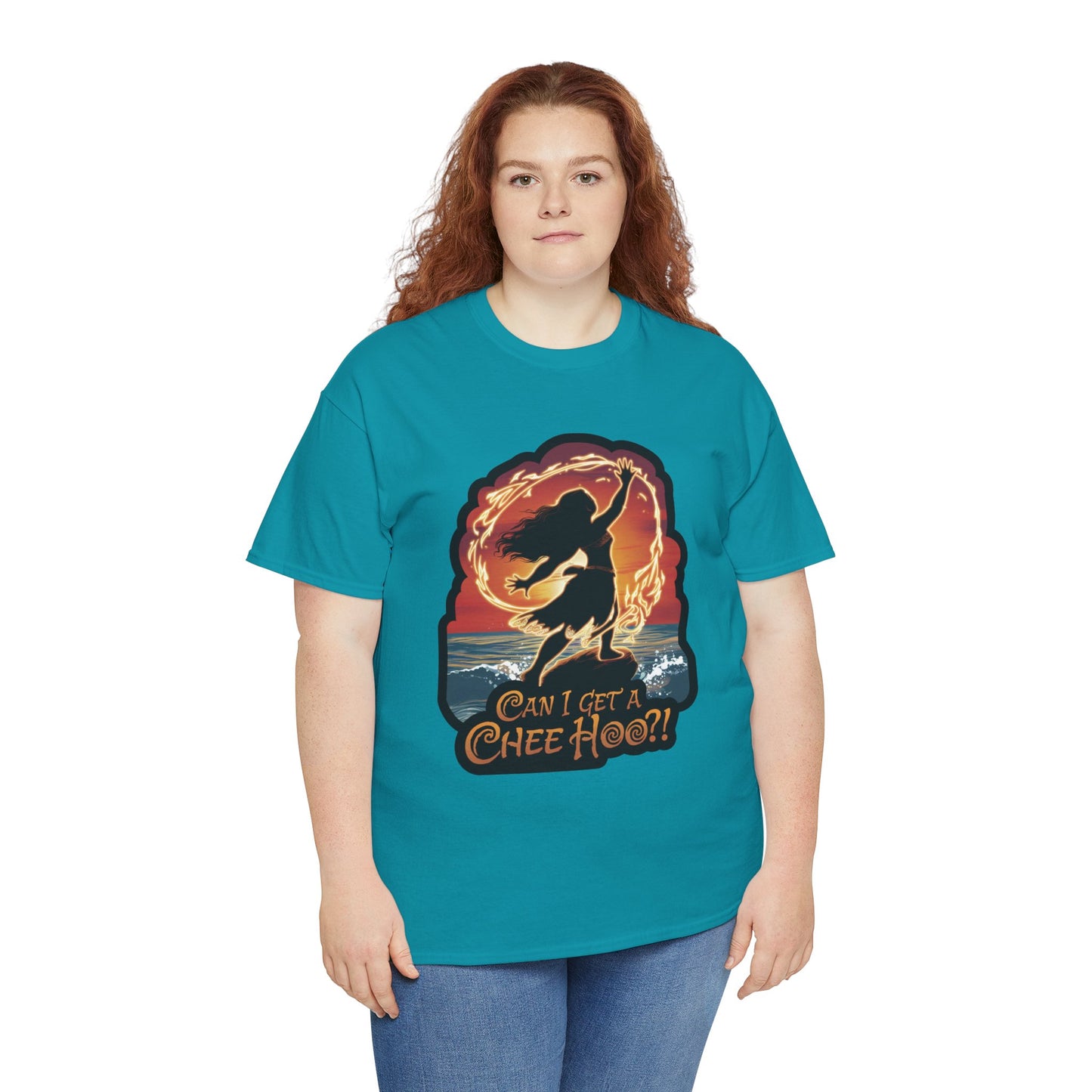 Can I Get a Chee Hoo Shirt – Hawaiian Island Vibes Tee – Hula Dancer Sunset Graphic T-Shirt – Polynesian Luau Party Unisex Top