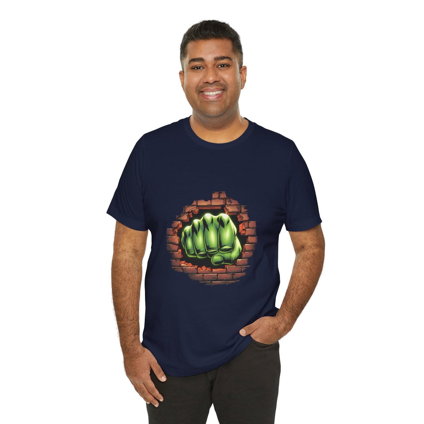 Green Hero Fist Graphic Tee – Superhero Shirt, Comic Pop Art, Gamer Gift, Y2K Dopamine Aesthetic, Funny Nerd Fashion, Unisex T‑shirt