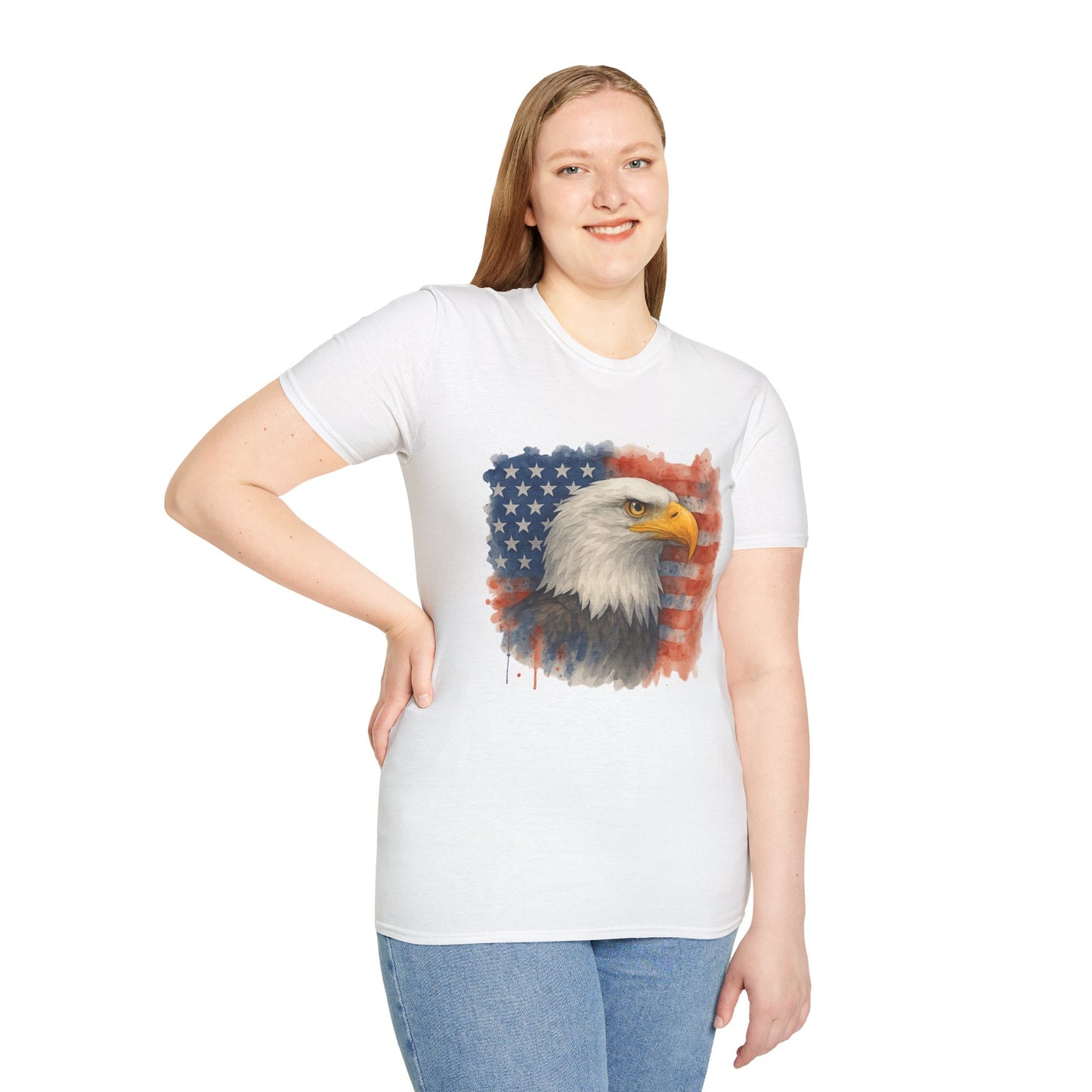 American Eagle & Flag T‑Shirt | Patriotic Graphic Tee | Bald Eagle USA Shirt | 4th of July Tee | Independence Day Apparel