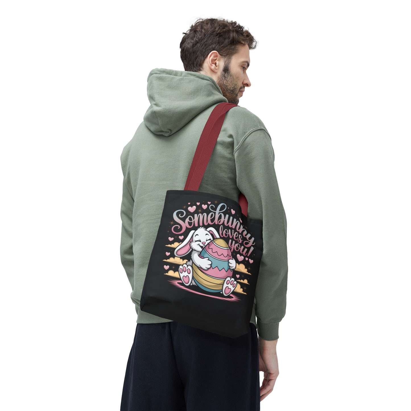 Easter Bunny Tote Bag Somebunny Loves You Easter Bag Bunny