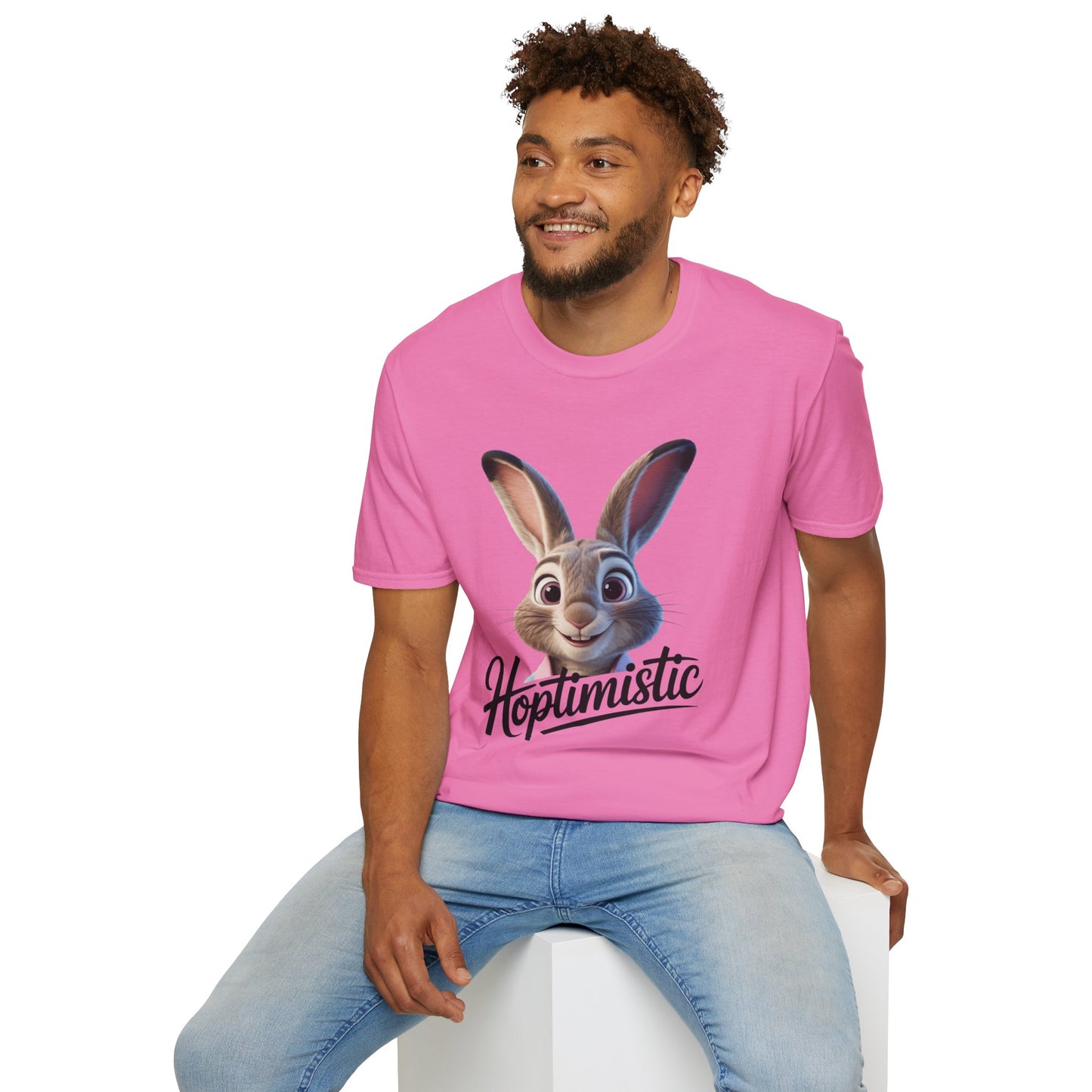 Hoptimistic Bunny T-Shirt, Cute Rabbit Pun Shirt, Positive Quote Tee, Animal Lover Gift, Funny Motivational Top, Easter Or Everyday Wear