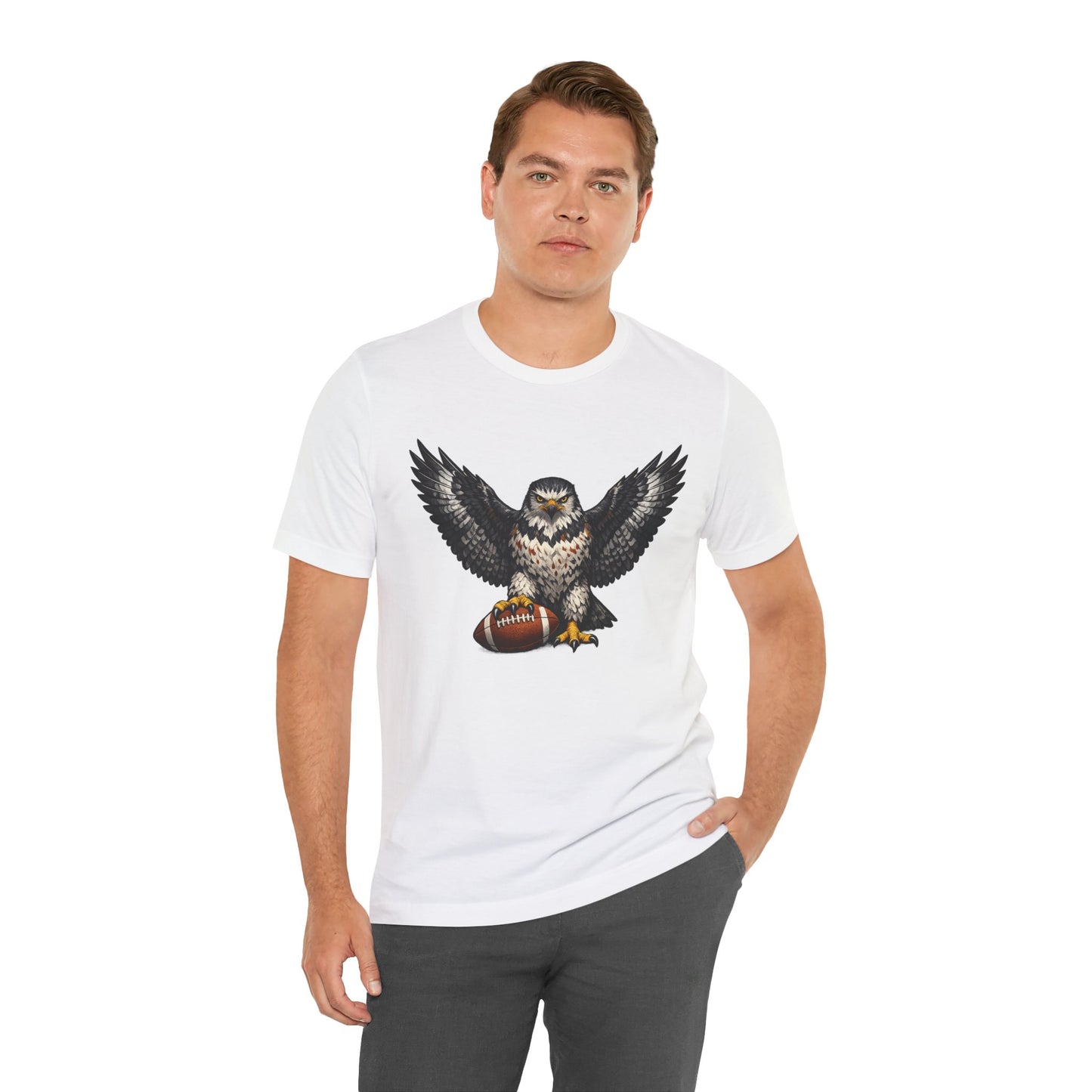Hawk Football Shirt, Hawk Holding Football T Shirt, Hawk Mascot Tee, Football Bird Of Prey Shirt, Game Day Sports Tee, Hawk Fan Gift