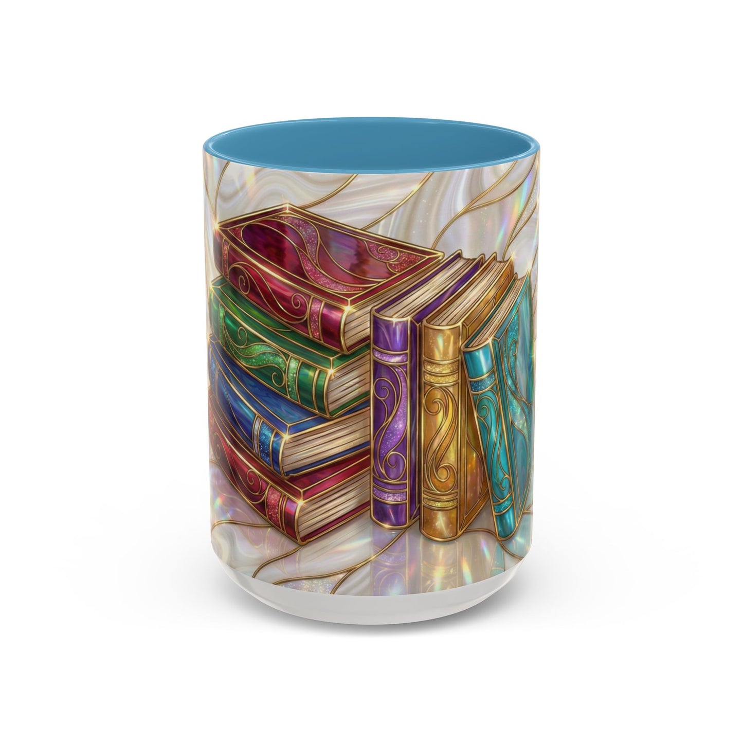 Book Lover Coffee Mug, Stained Glass Books Mug, Reading Gift For Bookworms, Library Aesthetic Mug, Booktok Mug, Ceramic Coffee Cup