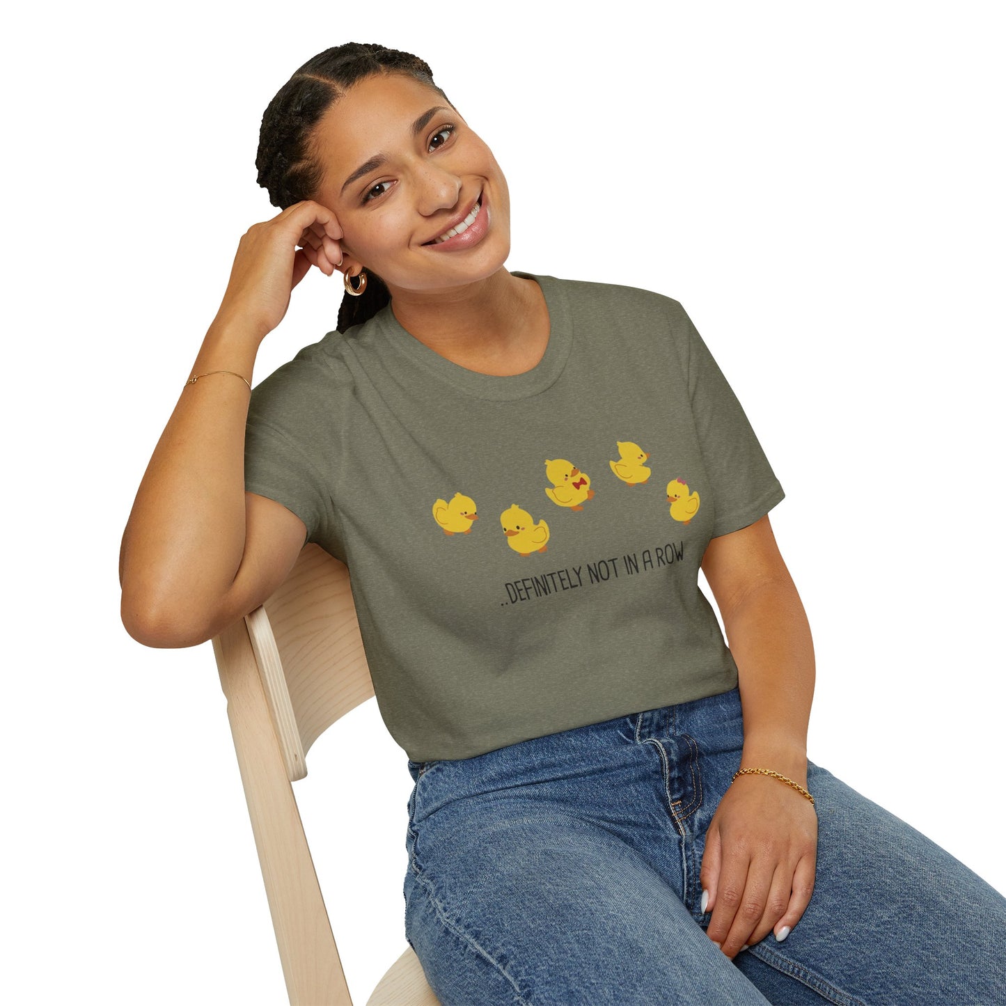 Funny “Definitely Not in a Row” Ducks Shirt, Cute Humor T-Shirt, Relatable Tee for Women & Men, Great Gift for Moms, Teachers, or Friends