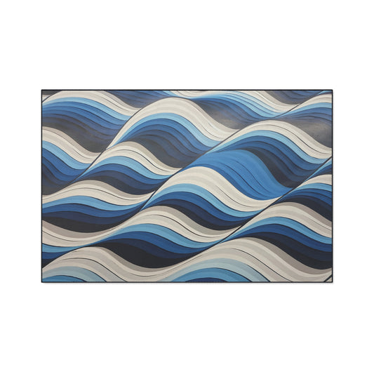 Floor Mat, Blue and White Pattern, Non-Slip Rug, Beach House Decor,  Indoor Outdoor Mat