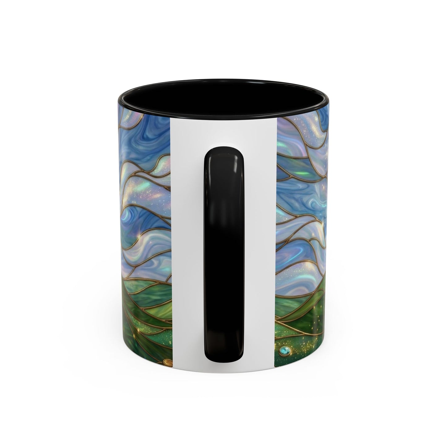Stained Glass Rainbow Mug, Pot Of Gold Coffee Cup, St Patricks Day Gift, Whimsical Magical Art Mug, Lucky Irish Leprechaun Treasure