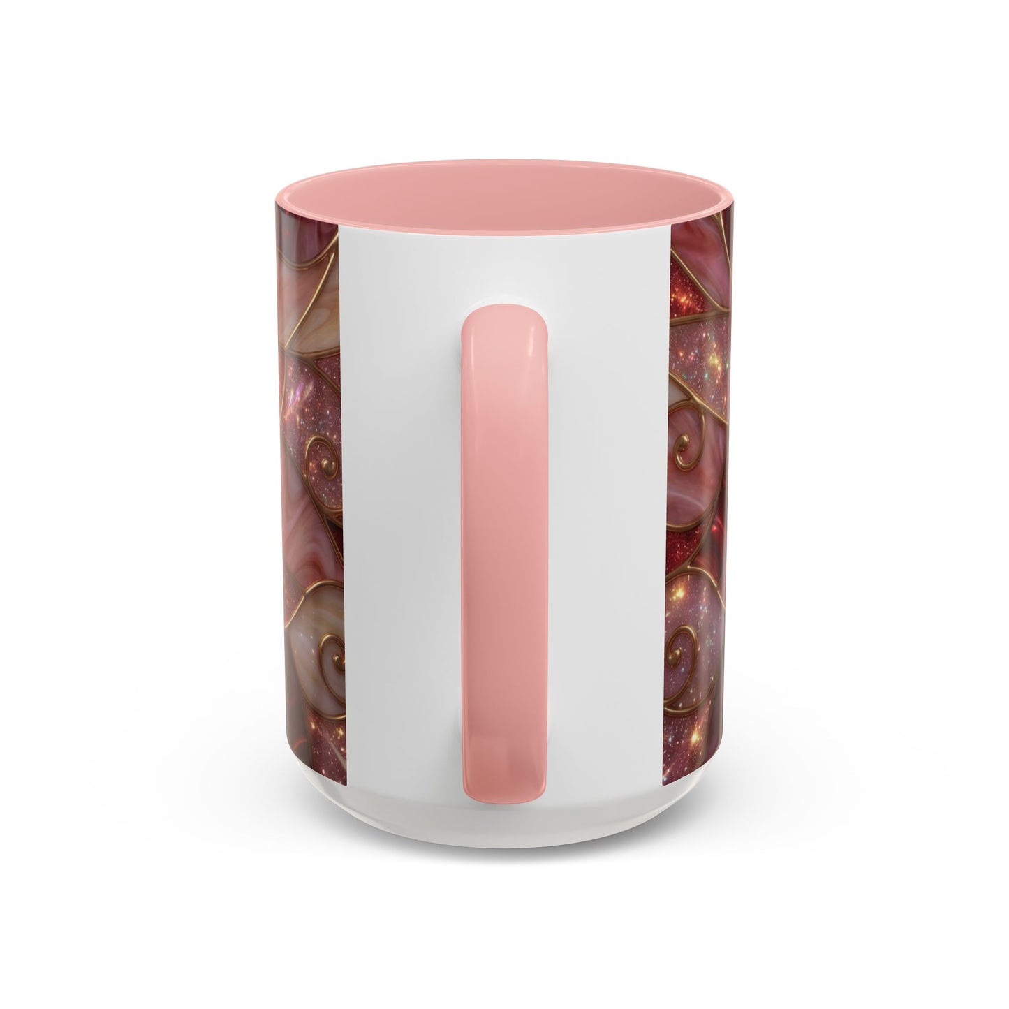 Stained Glass Heart Mug, Valentine Coffee Mug, Romantic Love Cup, Pink Red Ceramic Mug, Gift For Her, Anniversary Gift