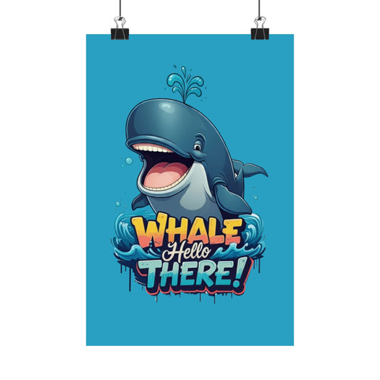 Vertical Poster - Whale Hello There Pun