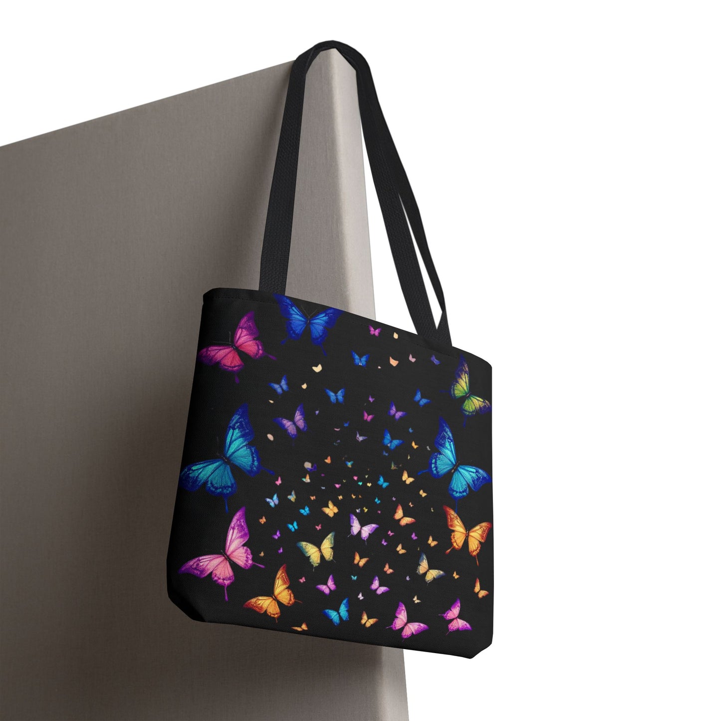 Butterfly Swarm Tote Bag – Colorful Rainbow Butterfly Tote, Aesthetic Canvas Bag, Nature-Inspired Gift, Magical Reusable Eco Purse