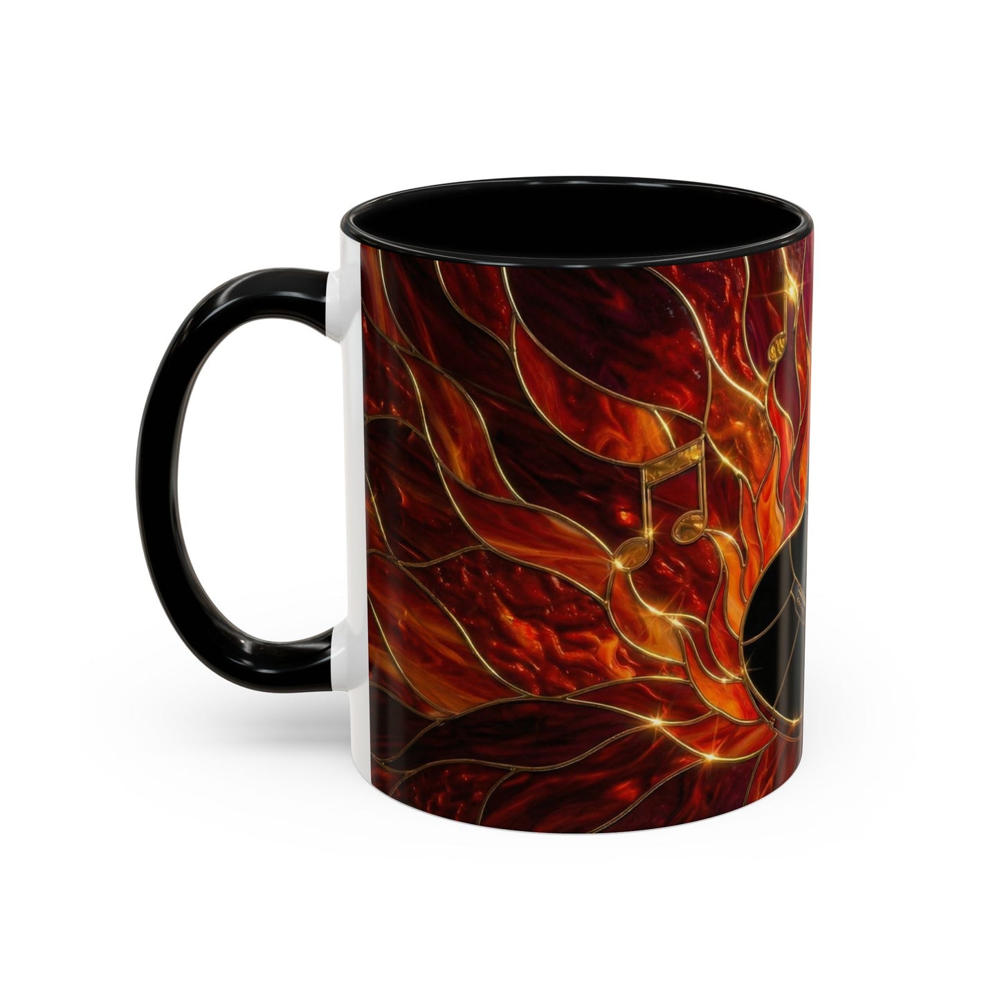 Stained Glass Guitar Mug, Fire Guitar Coffee Mug, Music Lover Gift Mug, Rock Guitar Art Cup, Musician Gift Mug, Guitar Lover Cup