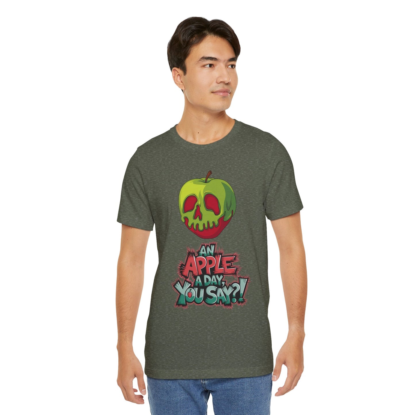 Funny Apple Skull Shirt – An Apple A Day You Say? – Grunge Fruit Tee – Y2K Nostalgia T‑Shirt – Gift for Fruit Lovers