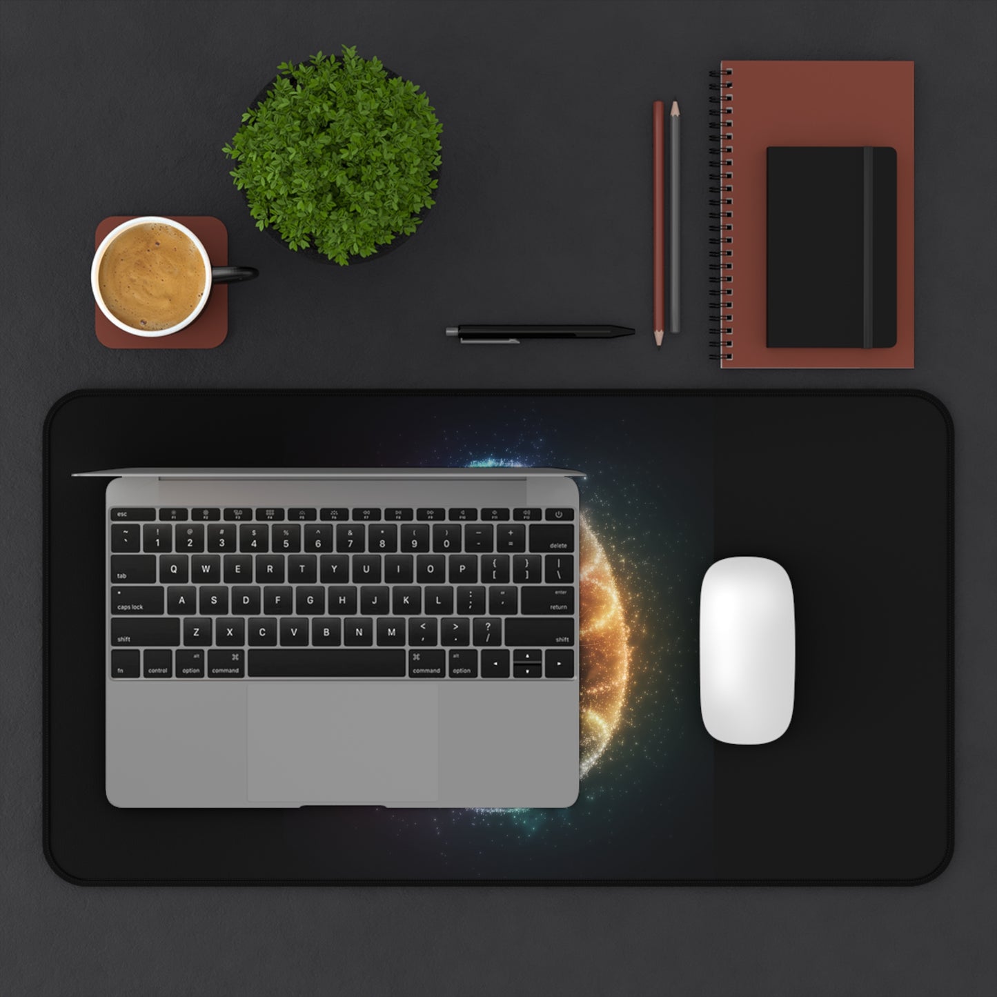 Desk Mat - Bioluminescent Easter Egg Easter Mouse Pad Easter Decor Easter Egg Office Decor