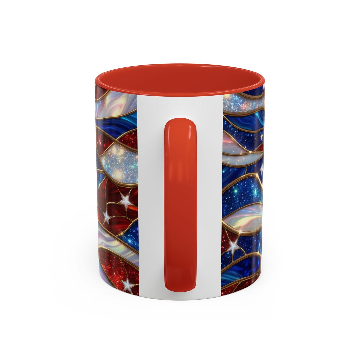 American Flag Mug, Stained Glass Flag Coffee Mug, Patriotic Mug, USA Flag Cup, Fourth Of July Gift, Veterans Gift Mug