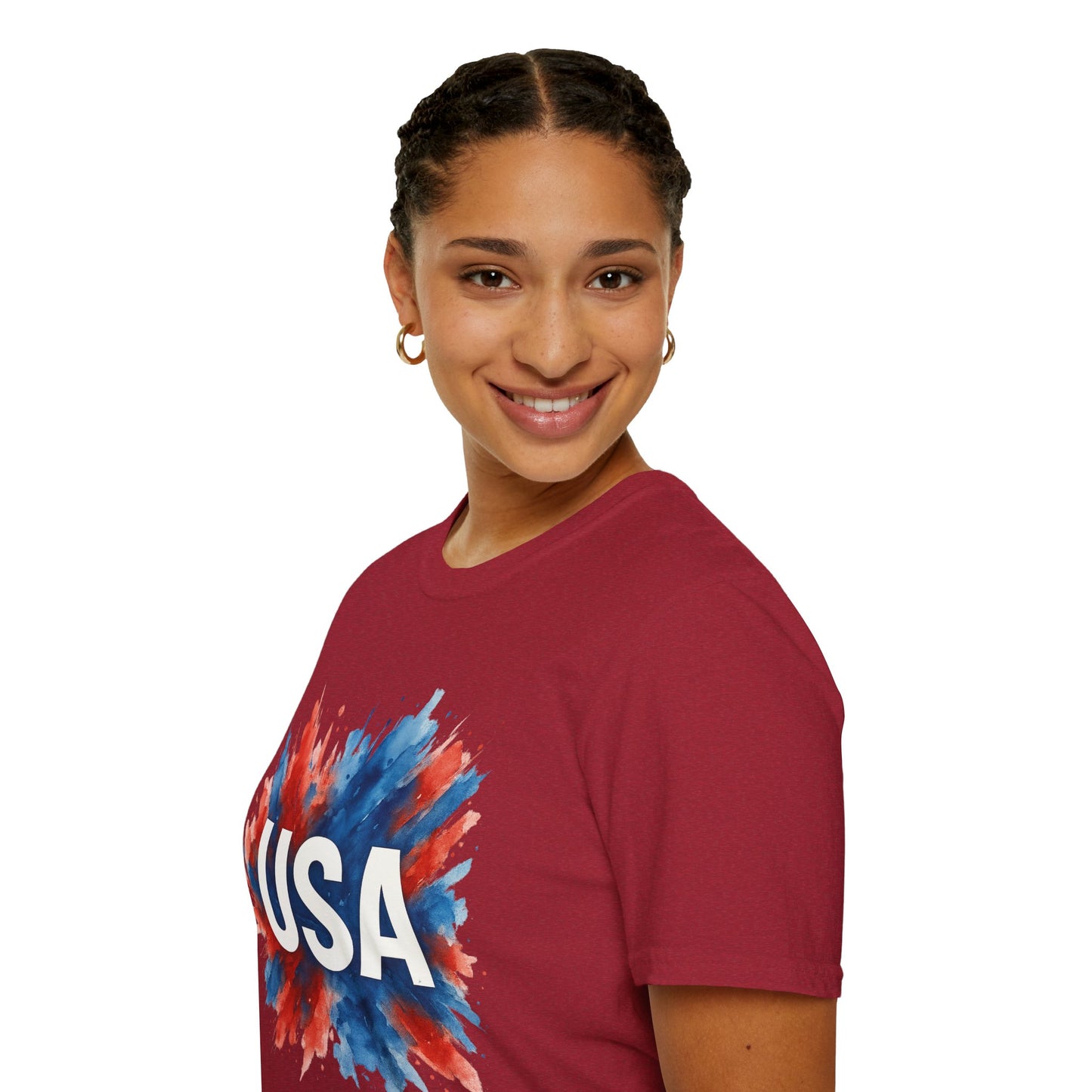 Watercolor USA T-Shirt Unisex | Red White Blue Shirt | Patriotic Graphic Tee | July 4th Shirt | Independence Day Tee | American Flag Shirt