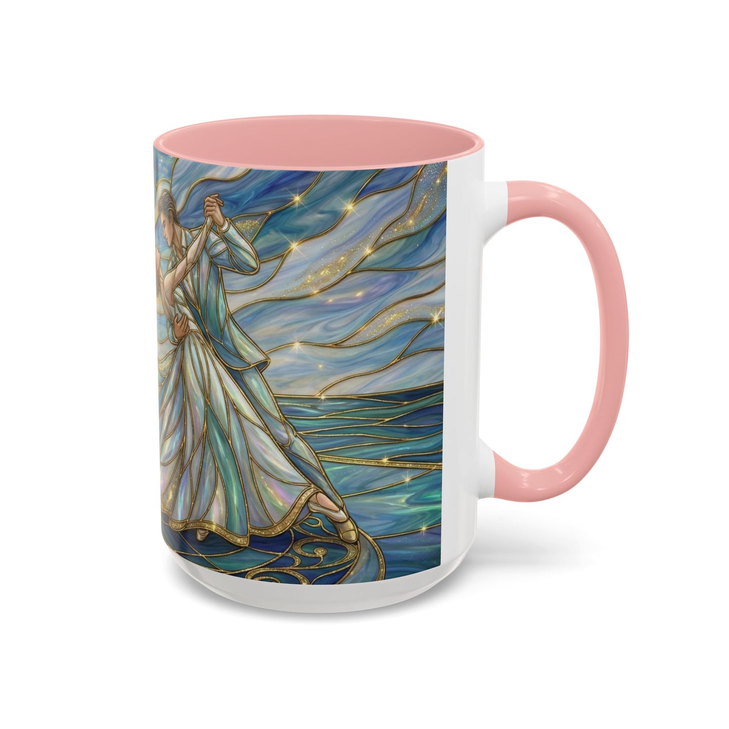 Stained Glass Mug, Dancing Couple Coffee Cup, Romantic Anniversary Gift, Ballroom Dancer Tea Cup, Wedding Present For Couple, Art Mug