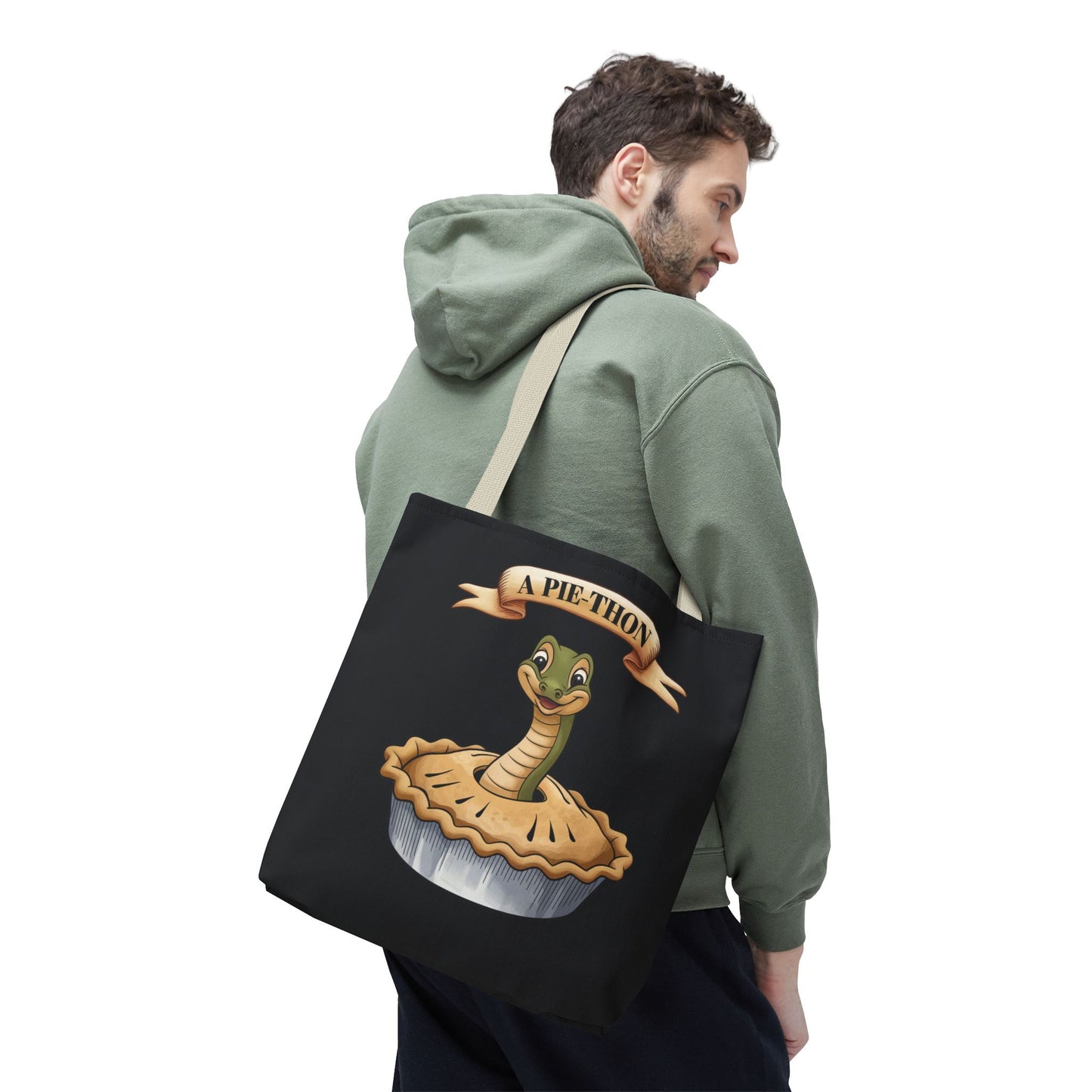 Funny Tote Bag with Snake Joke - Pie-Thon