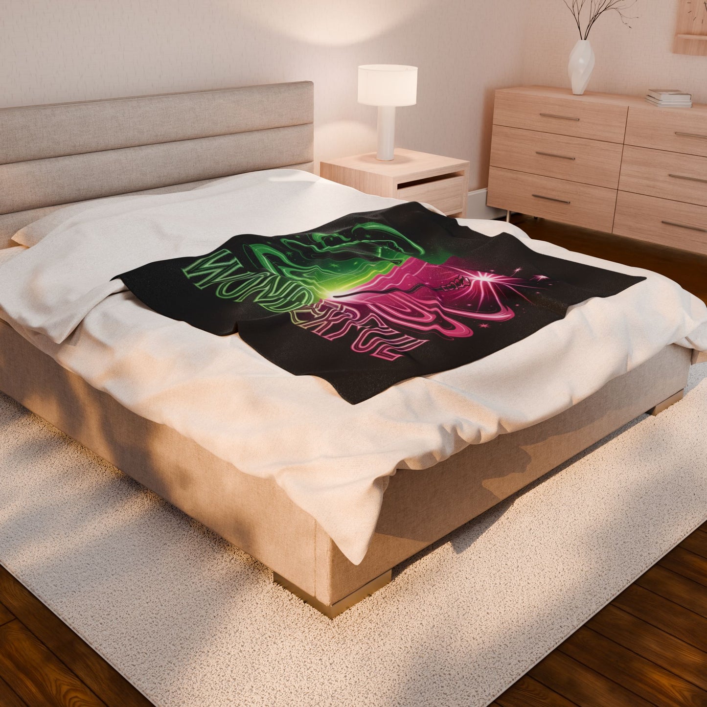 Wonderful Broadway-Inspired Blanket, Neon Theater Throw, Cozy Musical Gift, Soft Fleece Bed Blanket, Magical Room Decor For Broadway Fans