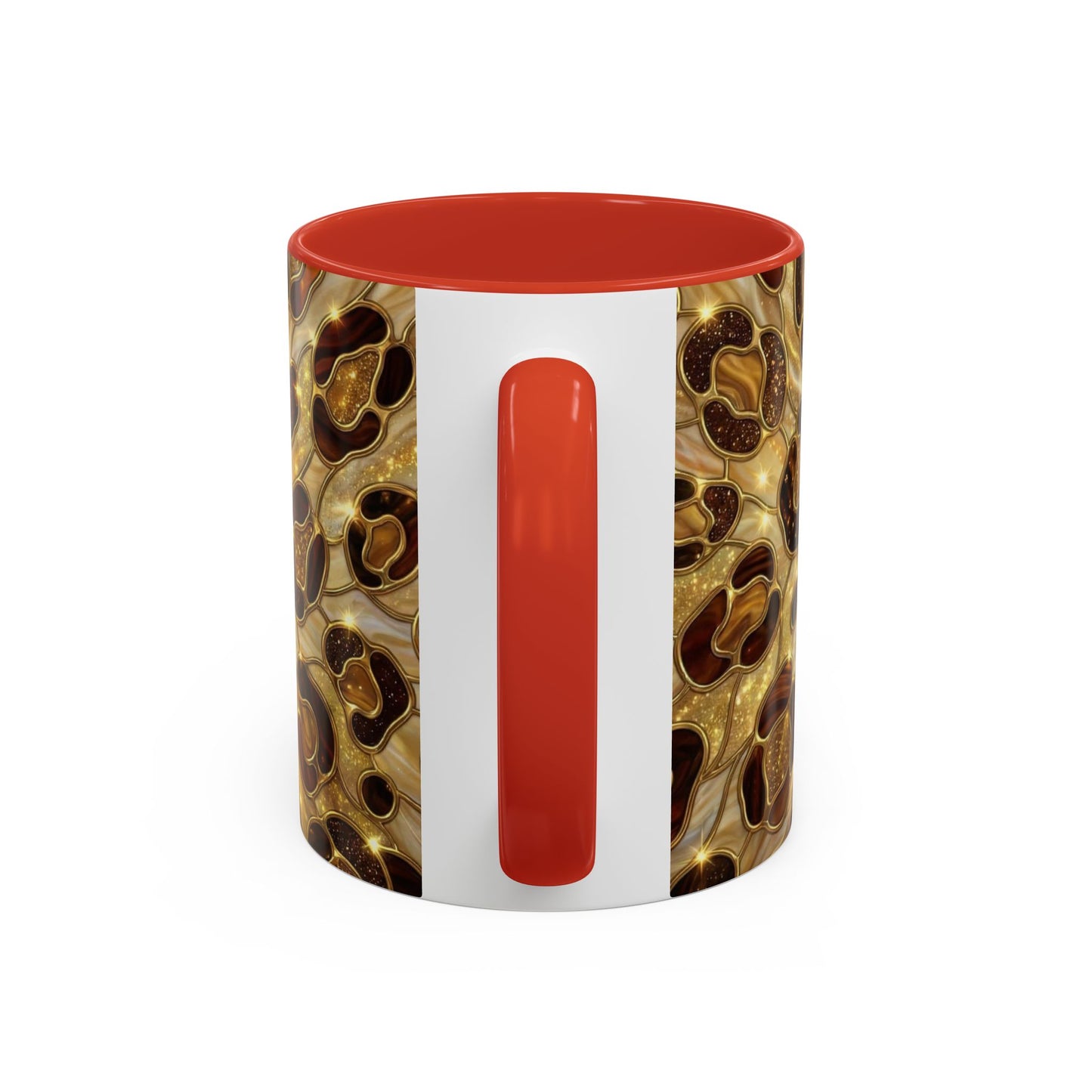 Stained Glass Leopard Print Mug, Gold Cheetah Coffee Cup, Luxury Animal Print Gift, Glam Mosaic Tea Mug, Trendy Desk Decor For Her Gifts