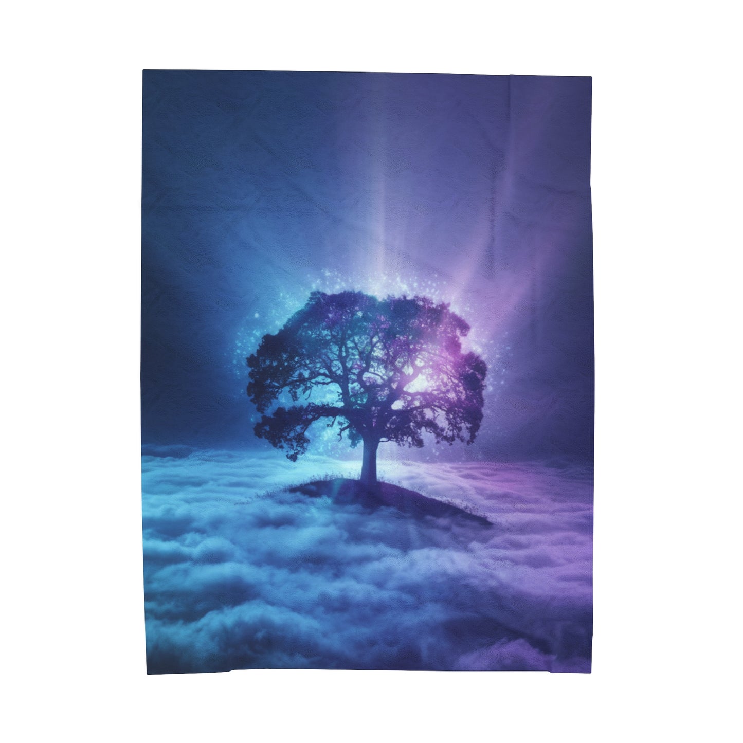 Plush Blanket Dreamy Tree in the Clouds Design