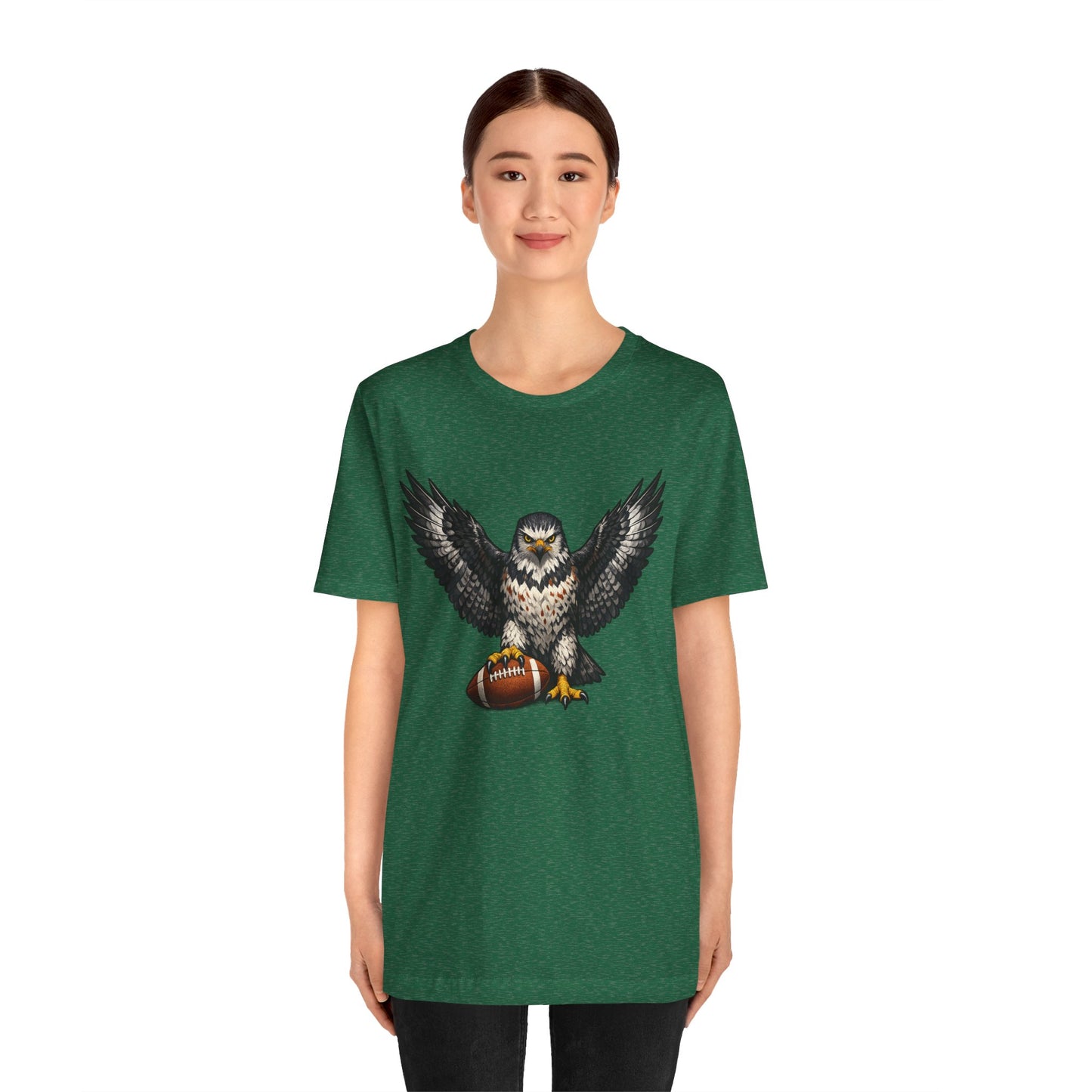 Hawk Football Shirt, Hawk Holding Football T Shirt, Hawk Mascot Tee, Football Bird Of Prey Shirt, Game Day Sports Tee, Hawk Fan Gift