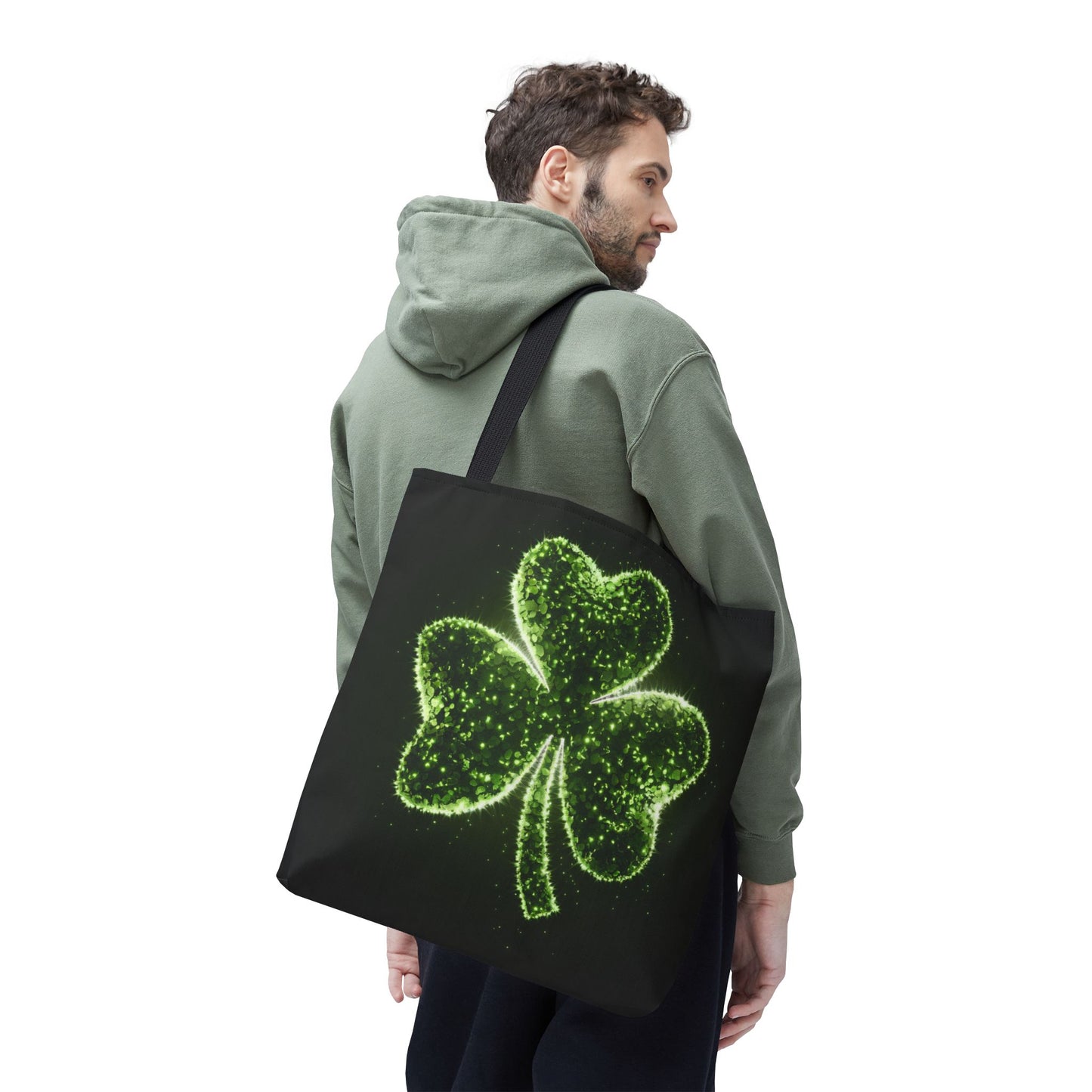Lucky Shamrock Tote Bag, Green Clover Design Eco-Friendly Shoulder Bag For St. Patrick’s Day, Reusable Tote For Everyday Use And Gifts