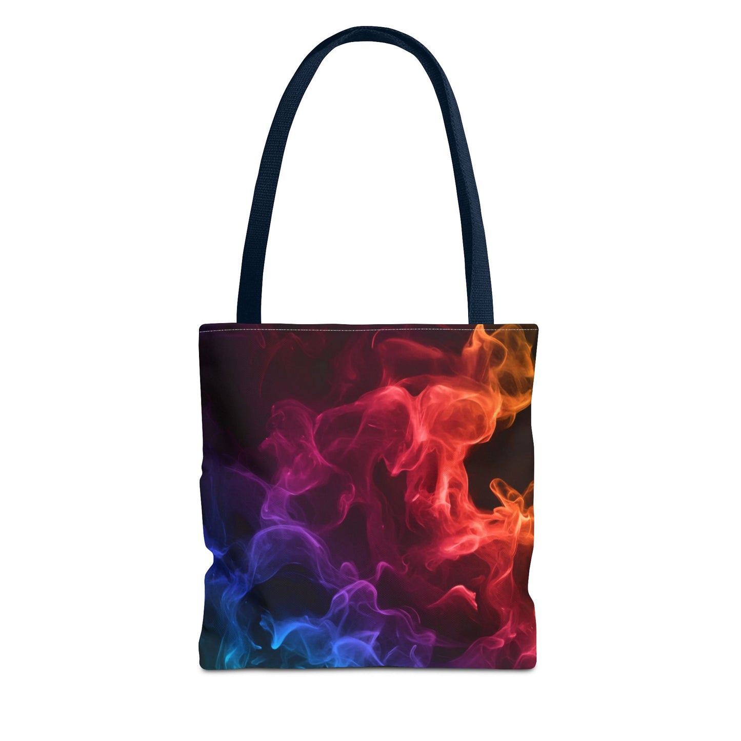 Chromatic Ember Tote Bag, Colorful Smoke Art Design With Red, Blue, And Orange Hues, Abstract Reusable Tote For Artists, Gifts, And Everyday Use
