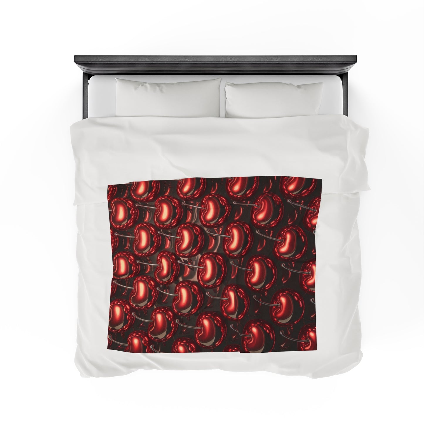 Plush Blanket with Shiny Cherry Design