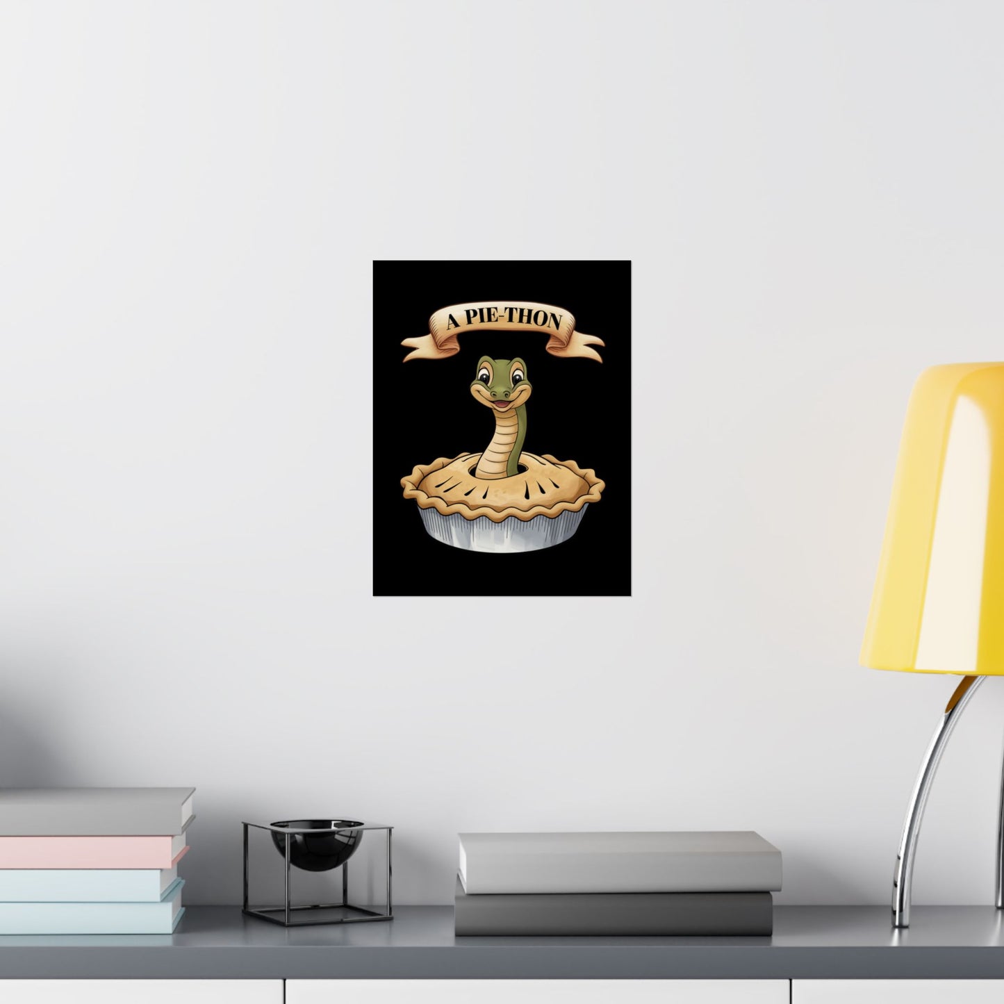 Vertical Poster - Funny 'Pie-Thon' Snake in Pie Joke Print