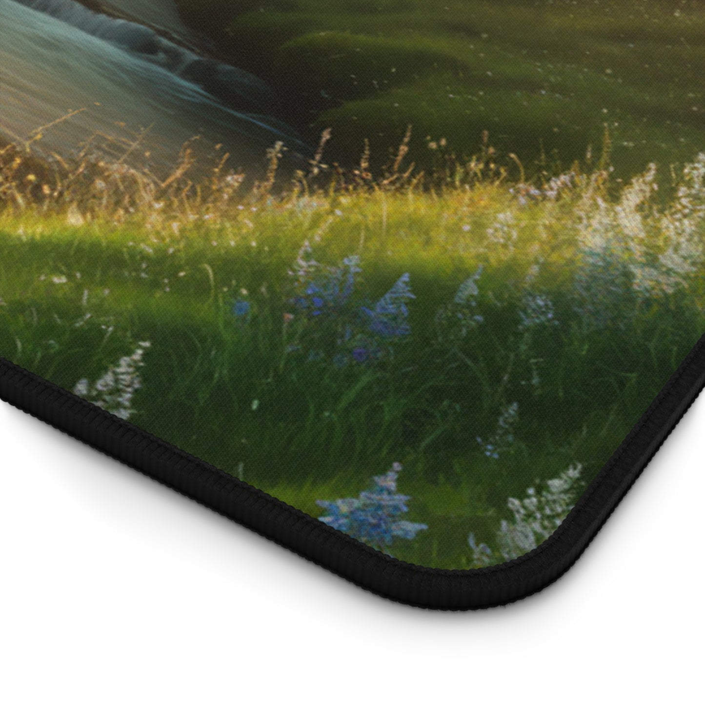 Desk Mat Mouse Pad with Forest Stream Design Nature Decor Office Decoration Stream Home Decor