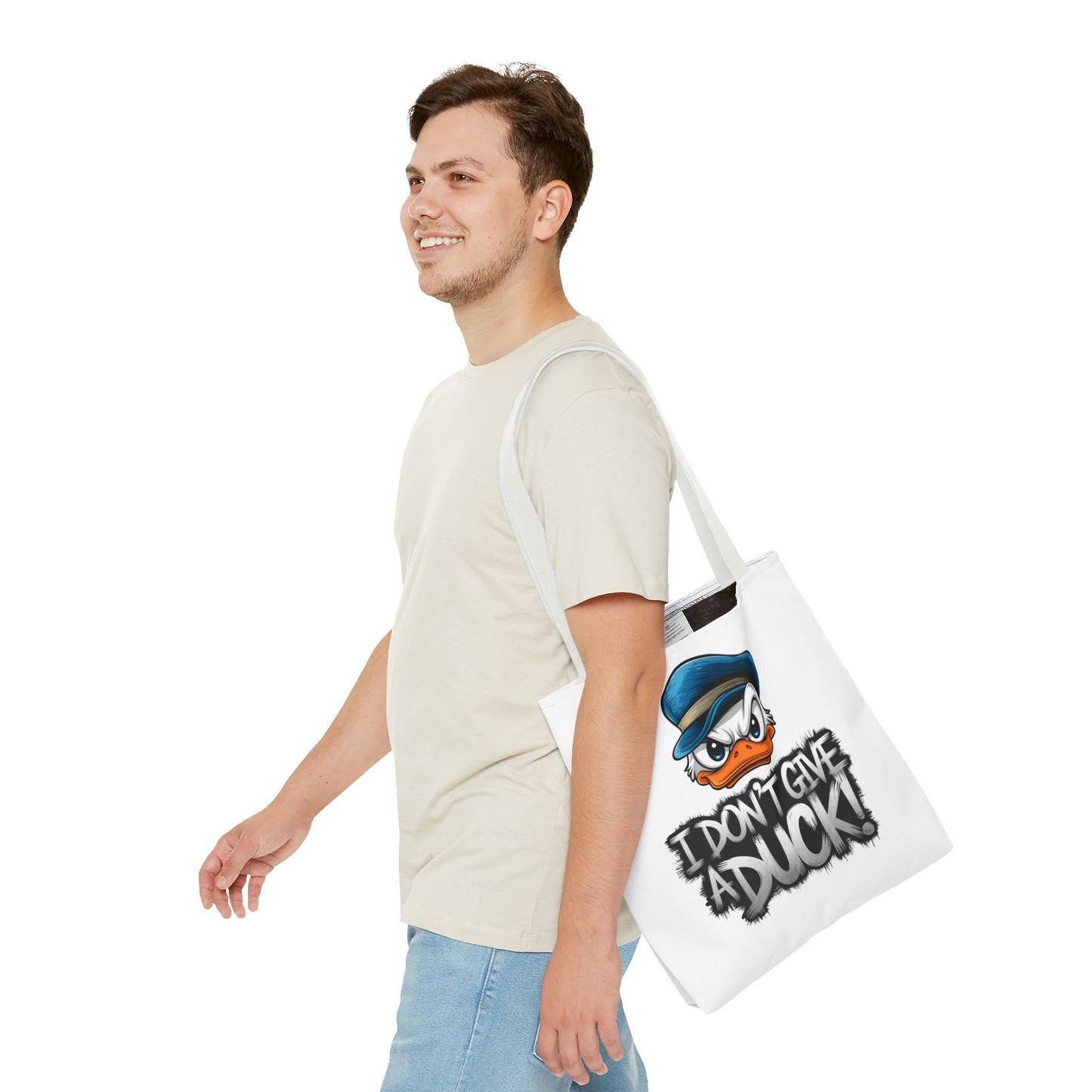 Funny Grumpy Duck Tote Bag | I Don’t Give A Duck Canvas Tote | Eco Reusable Cotton Gift Tote | Cute Animal Humor Market Bag
