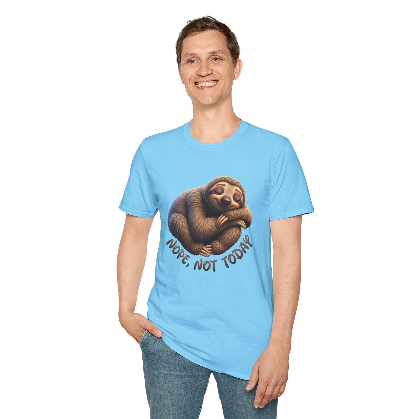 Nope Not Today Sloth T-Shirt, Funny Lazy Day Shirt, Cute Animal Lover Tee, Relaxed Humor Top, Chill Gift Idea For Men And Women