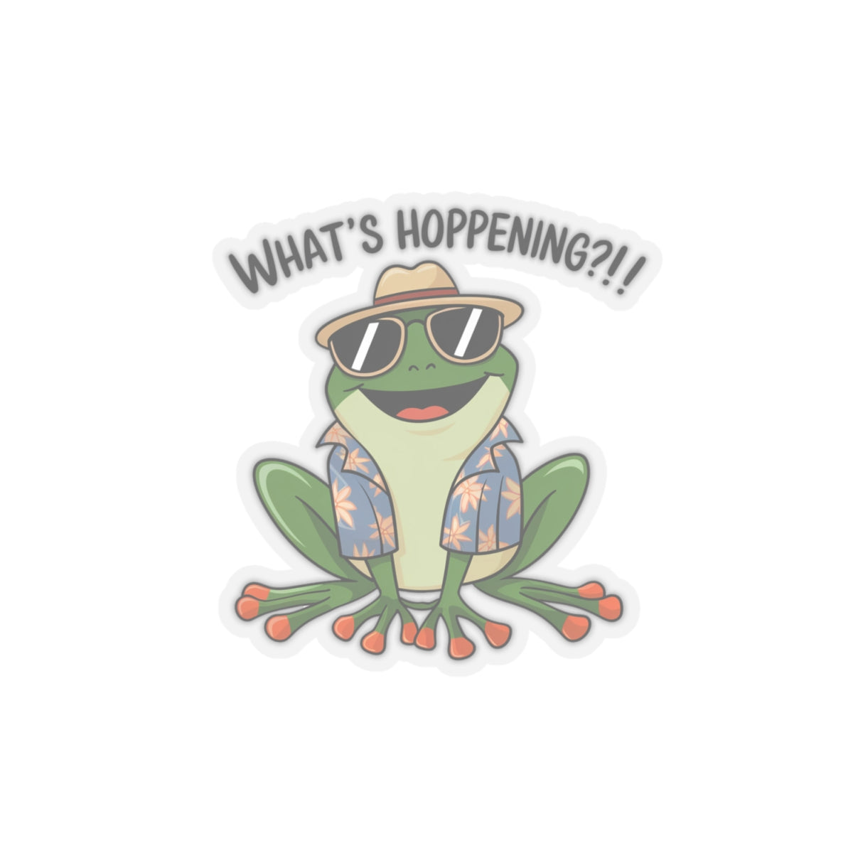 Sticker What's Hoppening Frog Pun