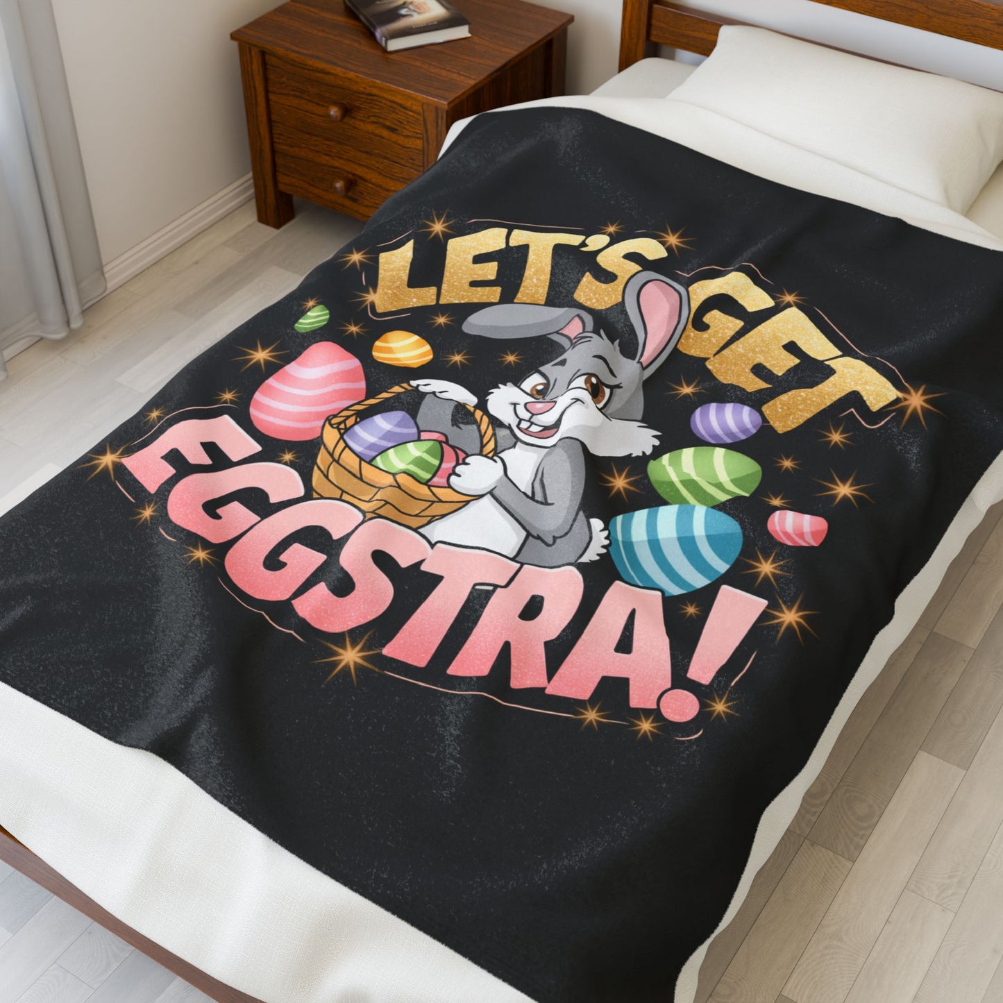 Easter Bunny Plush Blanket Throw Easter Decor Lets Get Eggstra