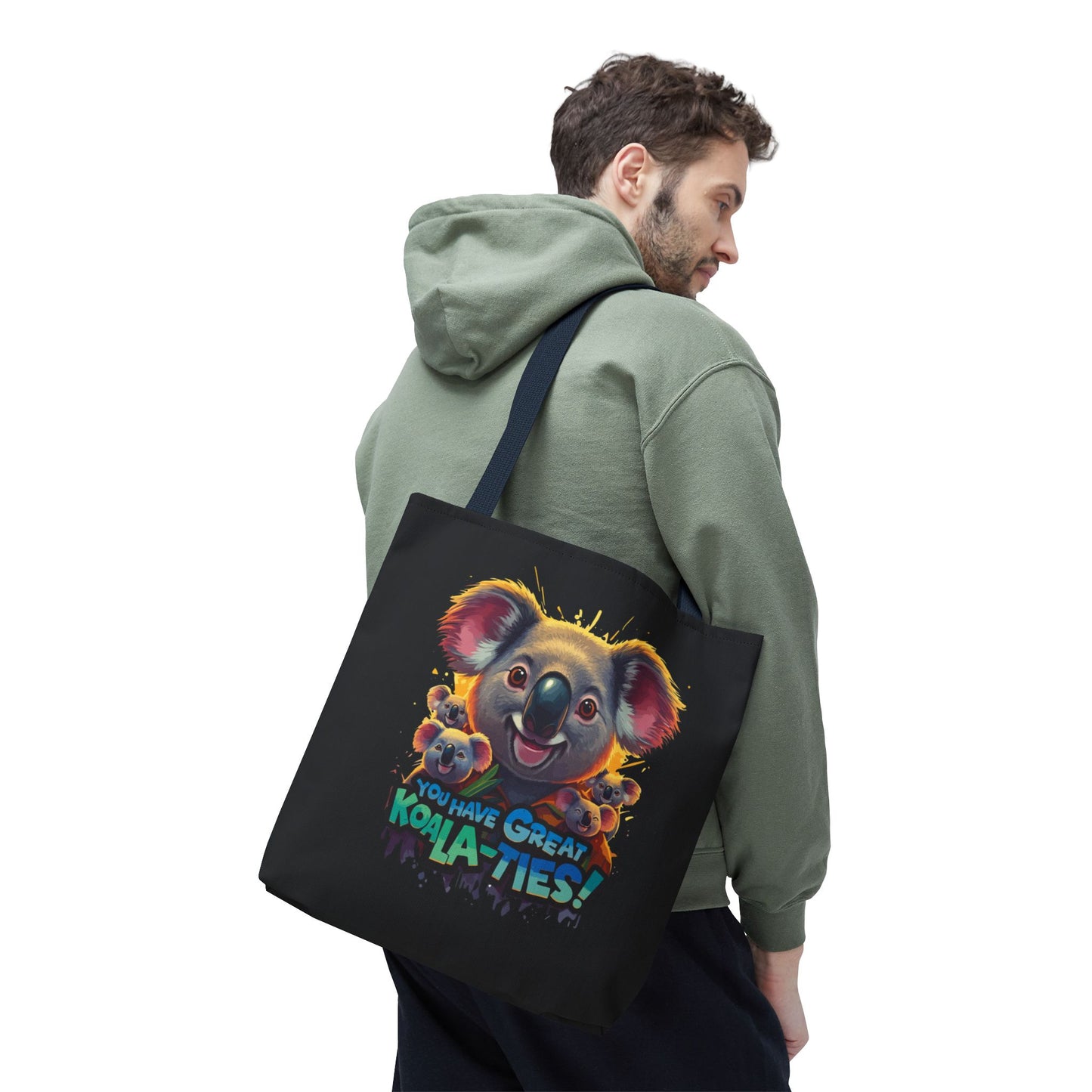 Koala Tote Bag – Funny Animal Pun Bag with Cute Koala Design – Reusable Grocery, Beach, or Everyday Carry Bag – Gift for Koala Lovers