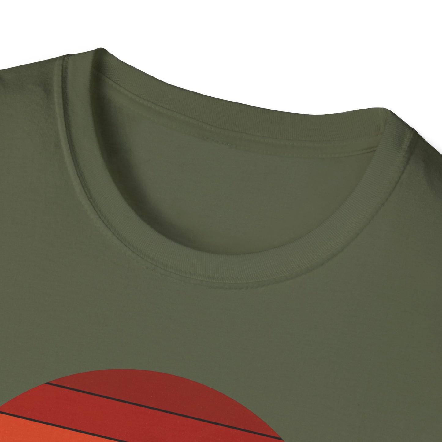Retro Triceratops Sunset T-Shirt - Vintage Dino Graphic Tee - Unisex Softstyle Dinosaur Shirt - Nature and Prehistoric Lover Gift