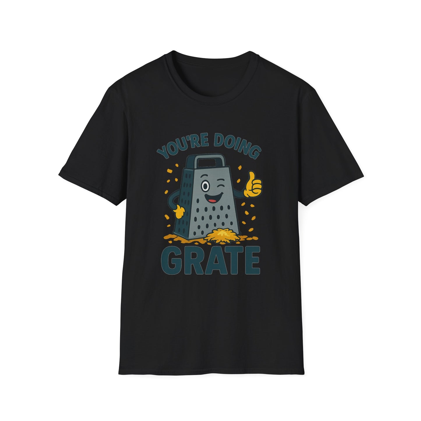 You’re Doing Grate Funny Cheese Grater Pun T-Shirt | Cute Kitchen Humor Graphic Tee | Encouragement Gift for Food & Pun Lovers