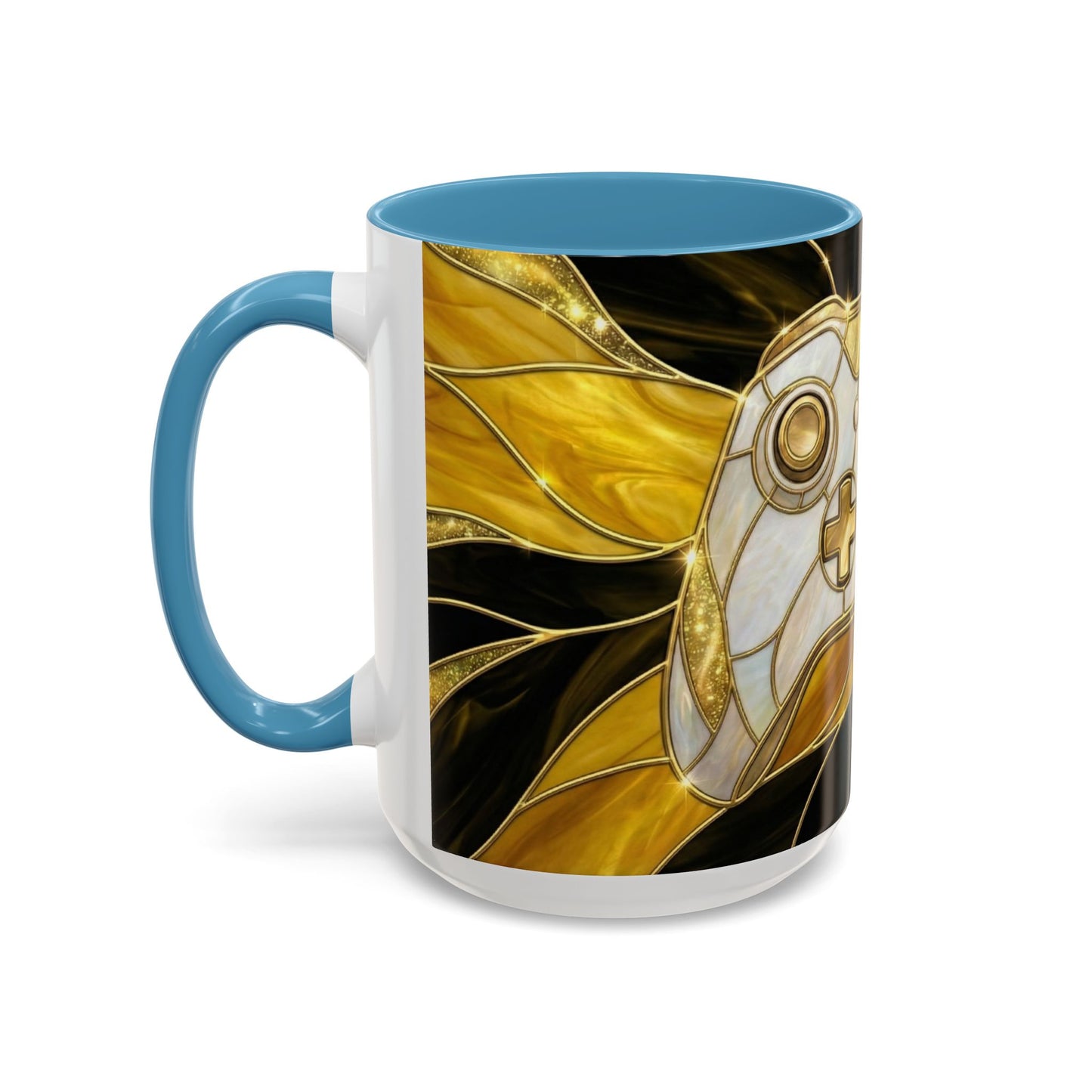 Stained Glass Gamer Mug, Gold Controller Coffee Cup, Video Game Gifts for Him, Gamer Boyfriend Gift, Teen Boy Gaming Mug, Desk Decor