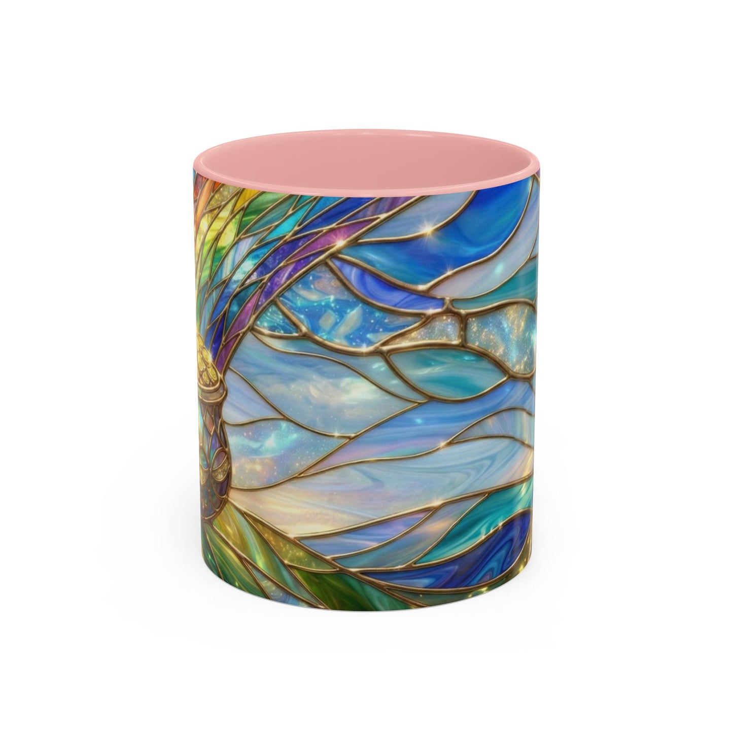 Stained Glass Rainbow Mug, Pot Of Gold Coffee Cup, St Patricks Day Gift, Magical Fantasy Tea Cup, Lucky Irish Leprechaun, Colorful Art