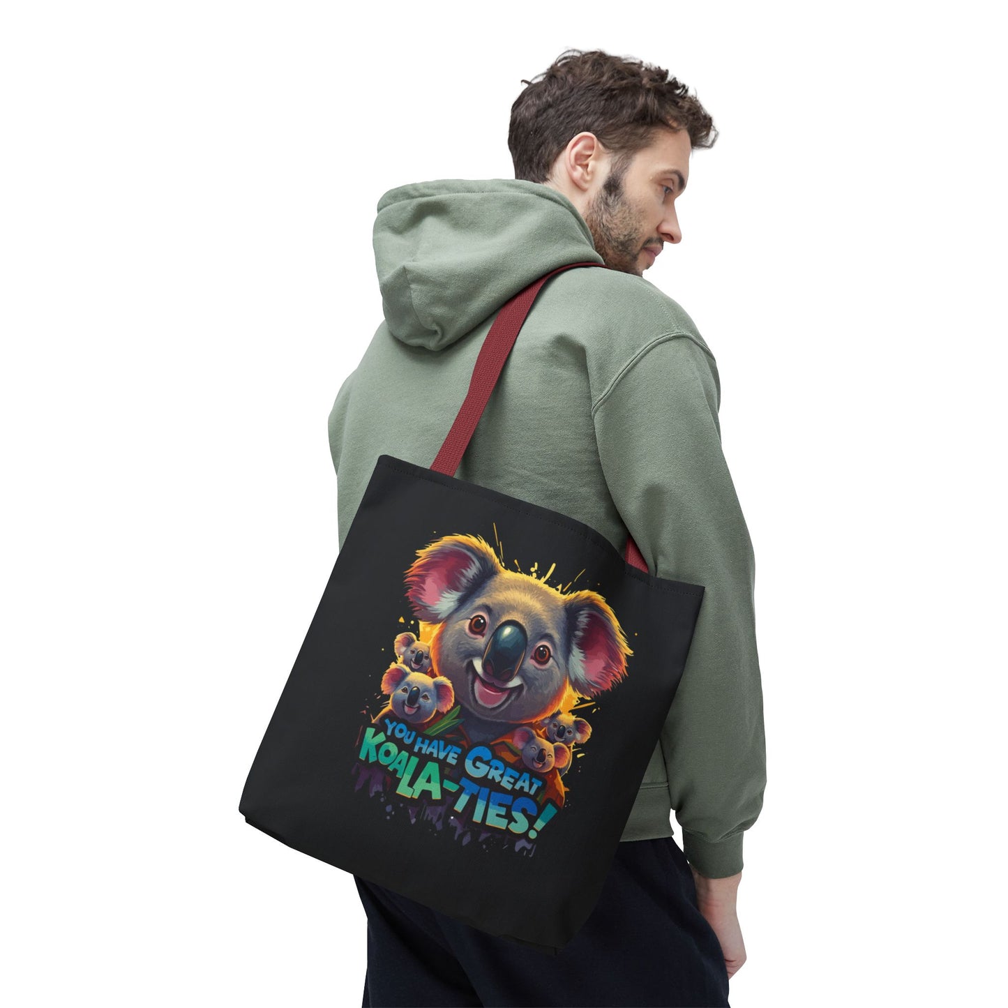 Koala Tote Bag – Funny Animal Pun Bag with Cute Koala Design – Reusable Grocery, Beach, or Everyday Carry Bag – Gift for Koala Lovers