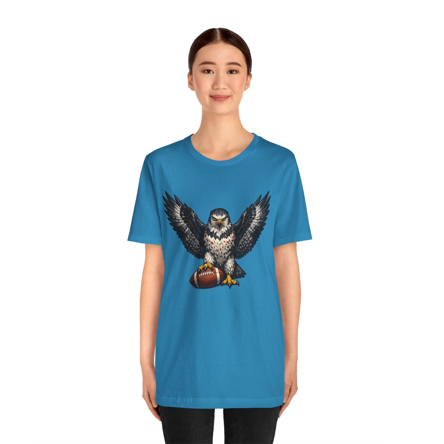 Hawk Football Shirt, Hawk Holding Football T Shirt, Hawk Mascot Tee, Football Bird Of Prey Shirt, Game Day Sports Tee, Hawk Fan Gift