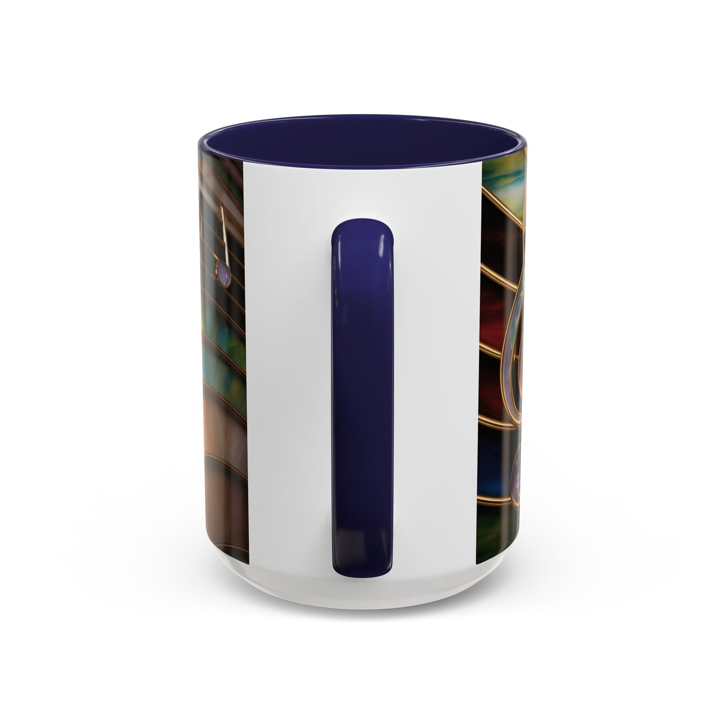 Stained Glass Music Notes Mug - Colorful Music Lover Gift - Music Teacher Mug - Treble Clef Coffee Cup - Musician Gift Idea - 11oz & 15oz Ceramic Mug