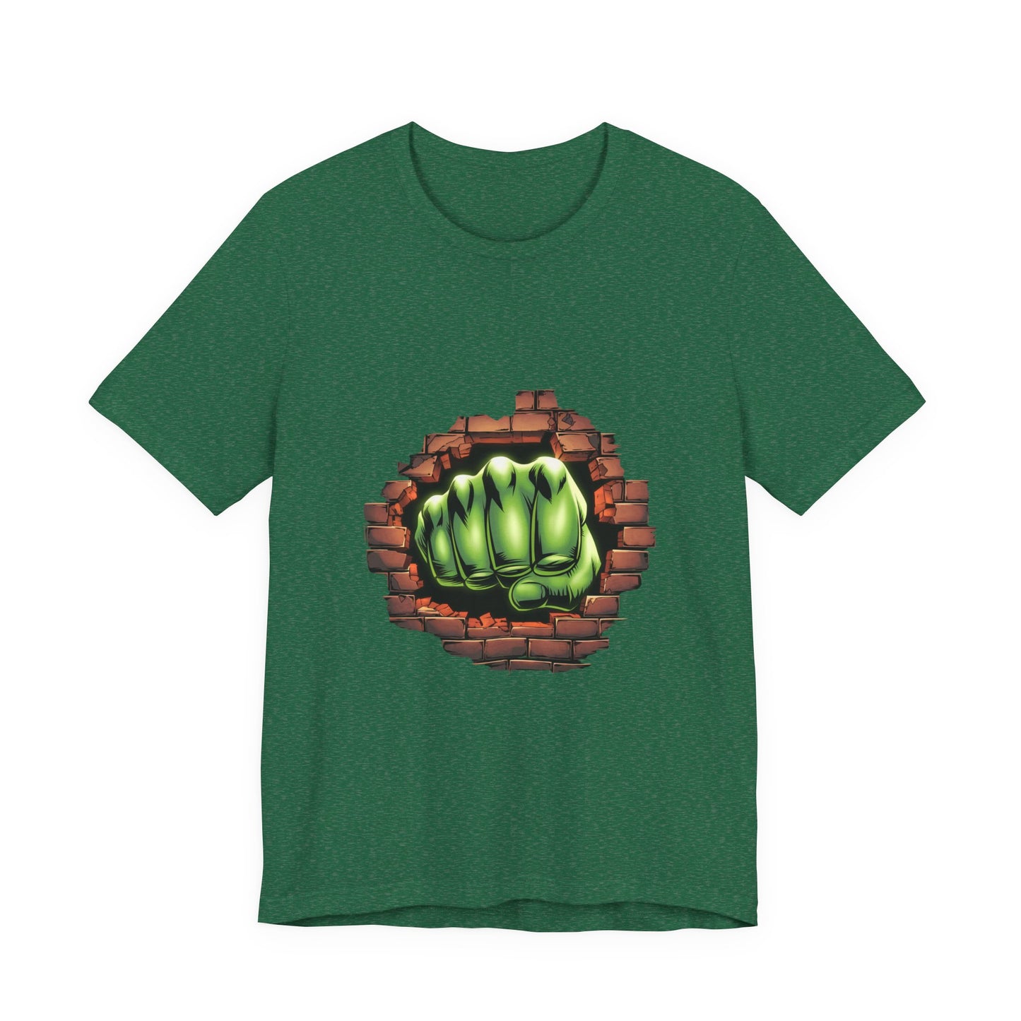 Green Hero Fist Graphic Tee – Superhero Shirt, Comic Pop Art, Gamer Gift, Y2K Dopamine Aesthetic, Funny Nerd Fashion, Unisex T‑shirt
