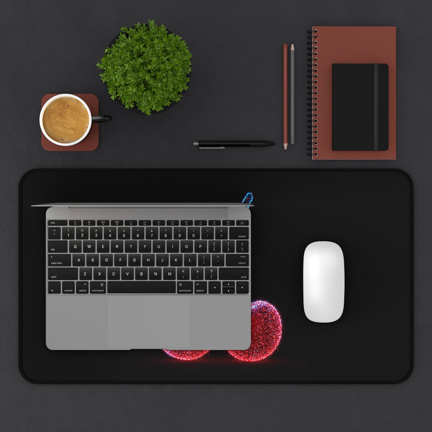 Desk Mat Sparkling Cherries Mouse Pad for Vibrant Workspaces Cherry Decor Cherry Mouse Pad