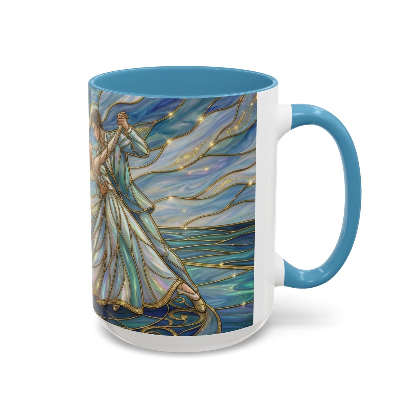 Stained Glass Mug, Dancing Couple Coffee Cup, Romantic Anniversary Gift, Ballroom Dancer Tea Cup, Wedding Present For Couple, Art Mug