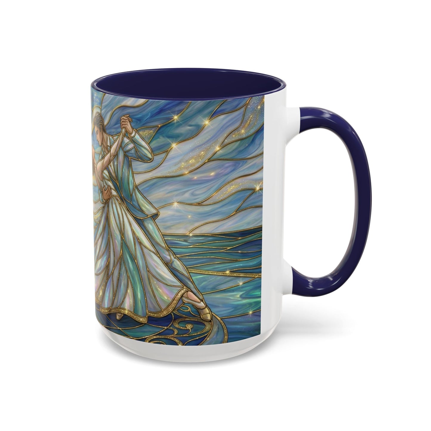 Stained Glass Mug, Dancing Couple Coffee Cup, Romantic Anniversary Gift, Ballroom Dancer Tea Cup, Wedding Present For Couple, Art Mug