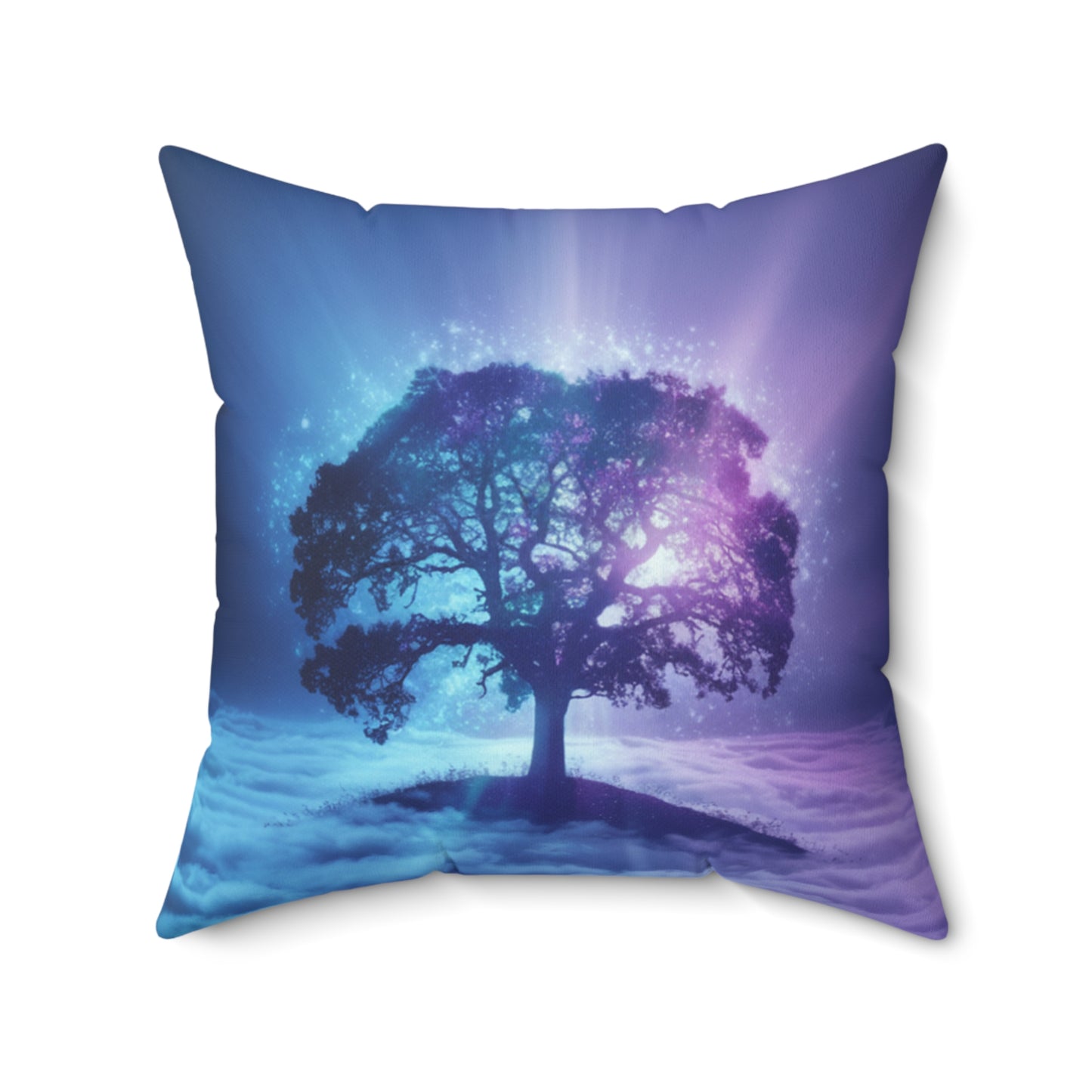 Square Pillow Dreamy Tree in Clouds