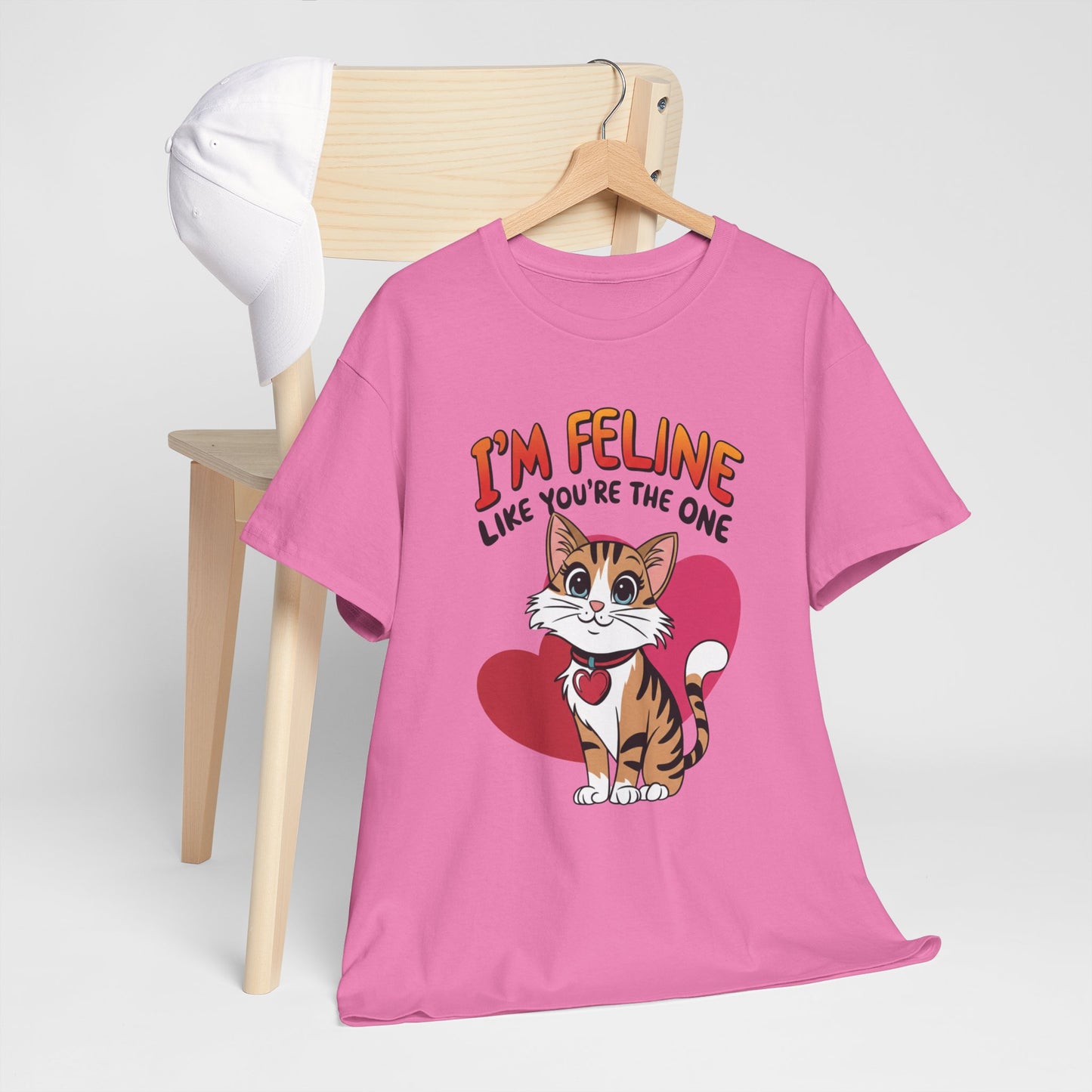 I’m Feline Like You’re The One Shirt, Cute Cat Valentine Tee, Funny Cat Love Graphic TShirt, Romantic Gift For Her Him, Cat Pun Shirt