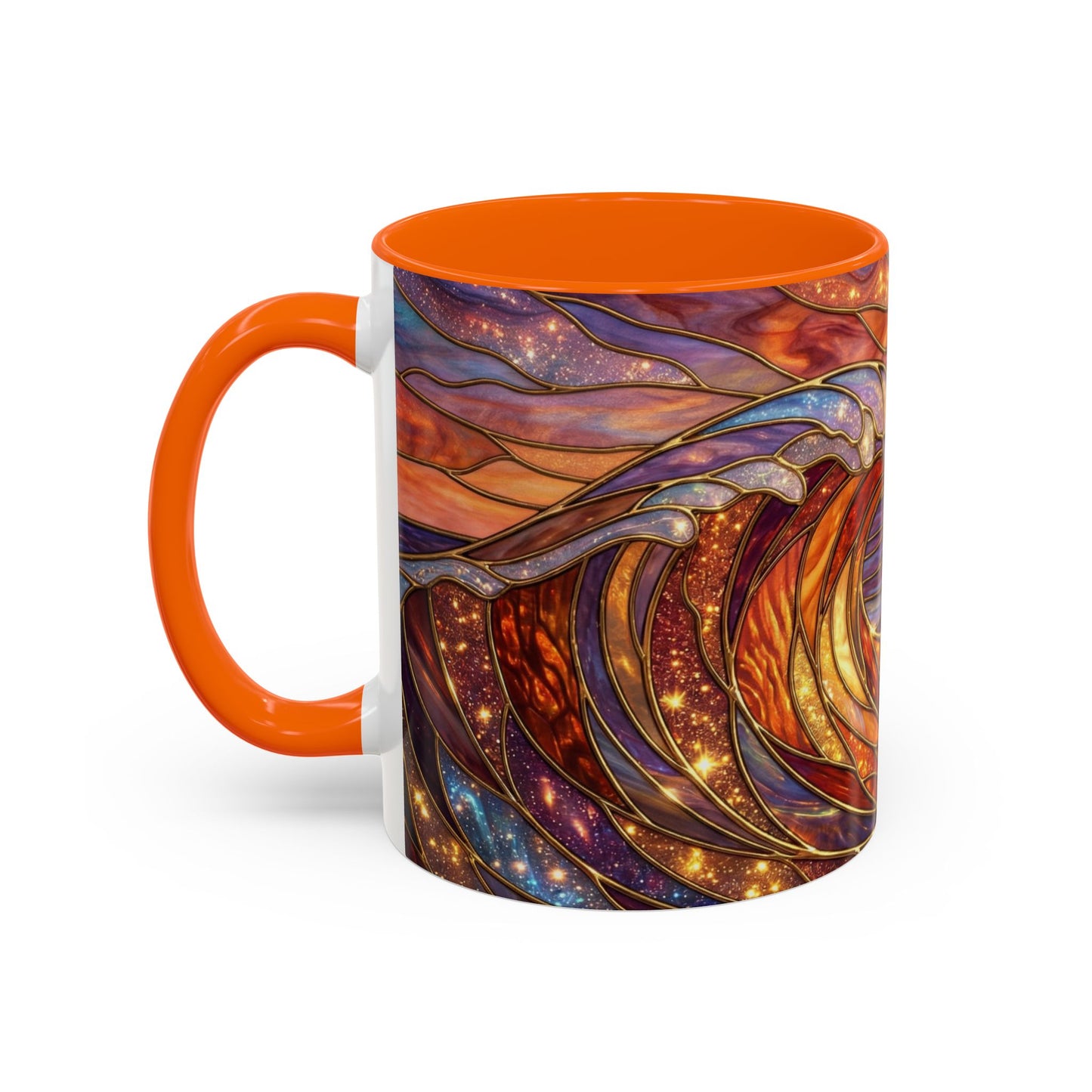 Stained Glass Wave Mug, Ocean Sunset Coffee Cup, Vibrant Beach Art, Sea Lover Gift, Mosaic Tea Cup, Summer Kitchen Decor, Nature Drinkware