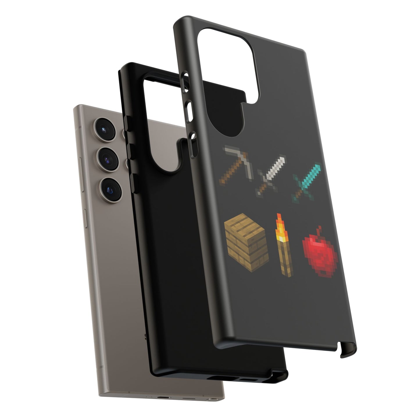 Minecraft-Inspired Tough Samsung Phone Case Pixel Art Design for Gamers Phone Accessory for Gamers