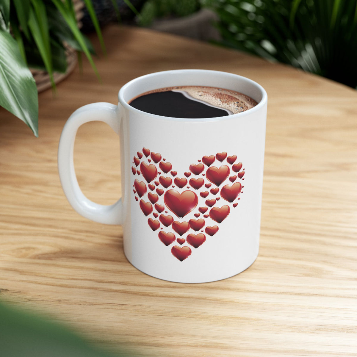 Valentine Heart Mug, Love Coffee Mug, Romantic Gift For Her, Cute Heart Coffee Cup, Anniversary Gift, Valentine Gift Idea, Couple Mug